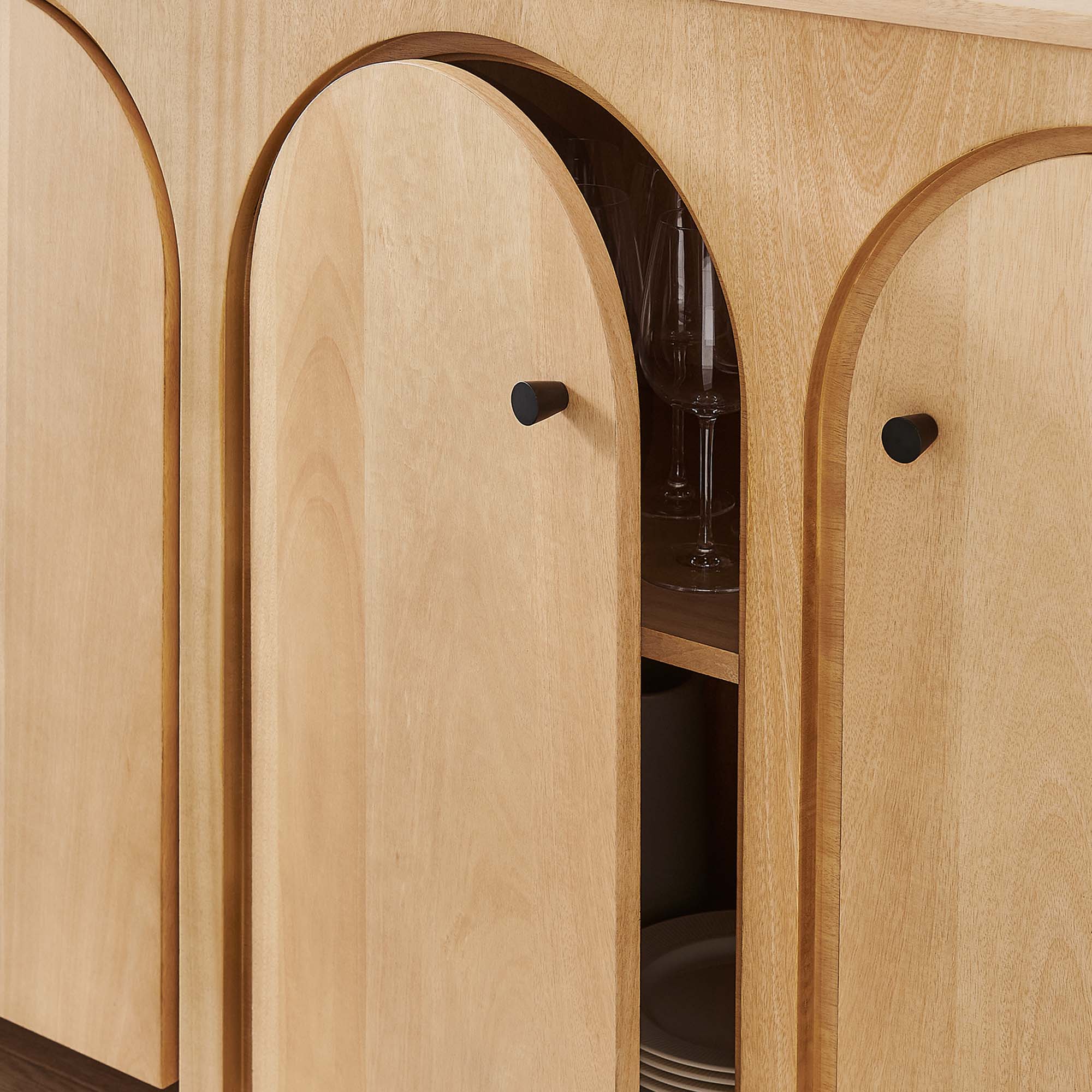 Alt View 1. Modway - Appia Wood Grain 4-Door Sideboard Storage Cabinet by Modway - Oak.