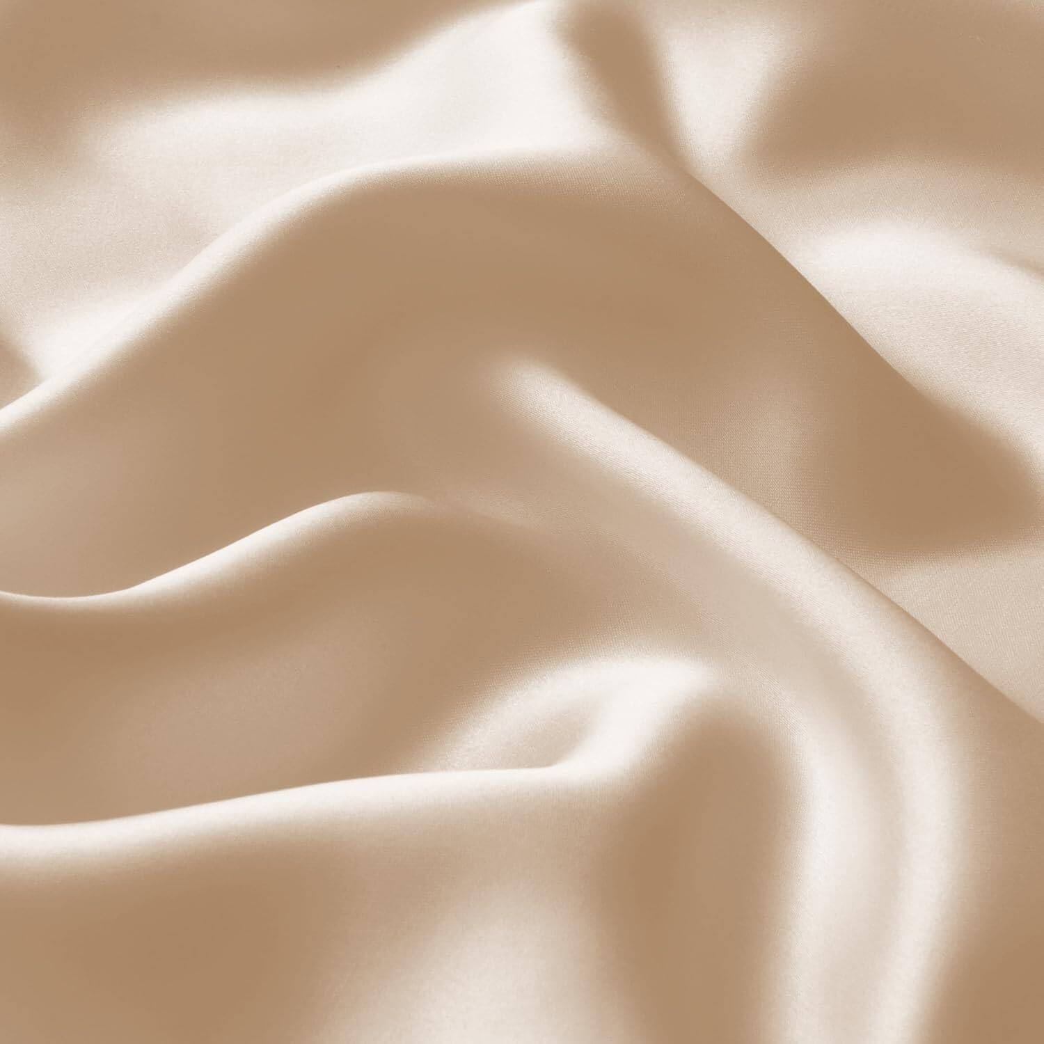Left. Fabibe - Luxury Silk Satin Pillowcase For Hair And Skin Pillow Case 20x30 Inch Super Soft Body Cover With Envelope Closure Cases - Beige.