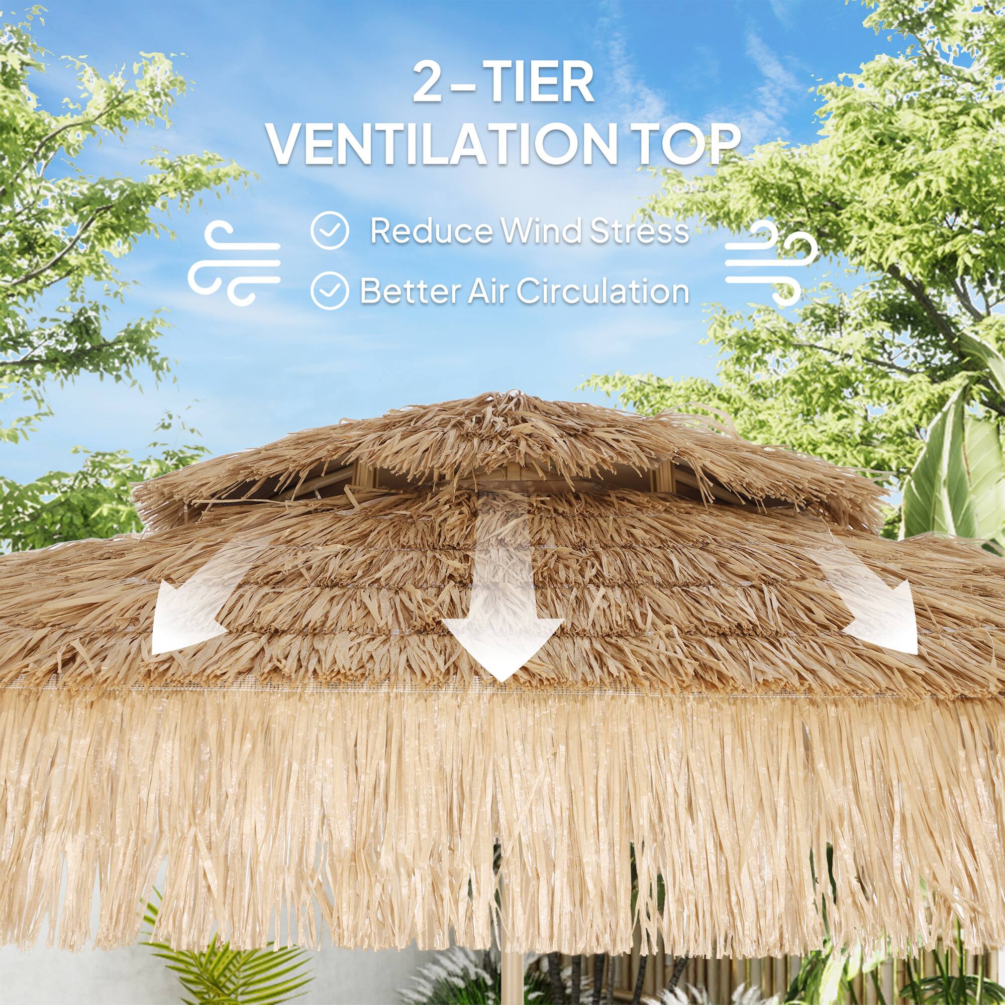 2-TIER VENTILATION TOP  
Reduce Wind Stress  
Better Air Circulation