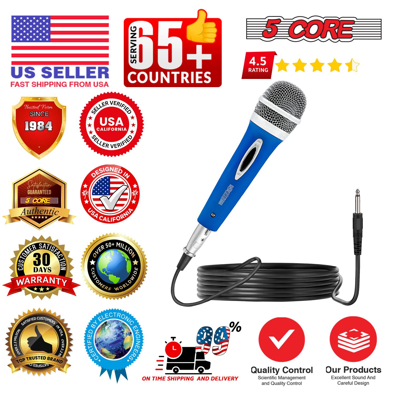 **US Seller**  
Fast Shipping from USA

**65+ Countries Served**

**5 Core**  
4.5 Rating

**Trusted Since 1984**

**Seller Verified**  
USA California

**Designed in USA California**

**Authentic 5 Core**

**30 Days Warranty**

**Over 50+ Million Customers Worldwide**

**Customer Satisfaction**

**Certified by Electronic Engineers**

**Top Trusted Brand**

**On Time Shipping and Delivery**

**Quality Control**  
Scientific Management and Quality Control

**Our Products**  
Excellent Sound and Careful Design