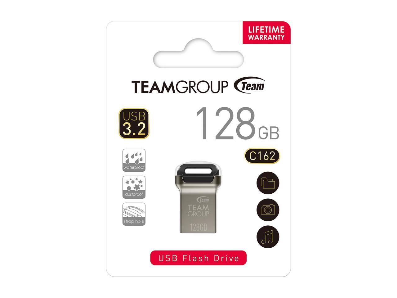 LIFETIME WARRANTY TEAMGROUP Team USB 3.2 128 GB C162 waterproof dustproof strap hole Team TEAM GROUP 128GB USB Flash Drive