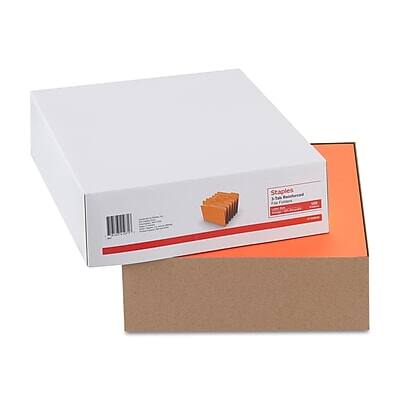 Alt View 4. Staples - Staples Reinforced File Folder, 1/3-Cut Tab, Letter Size, Orange, 100/Box (ST508929-CC) - Orange.