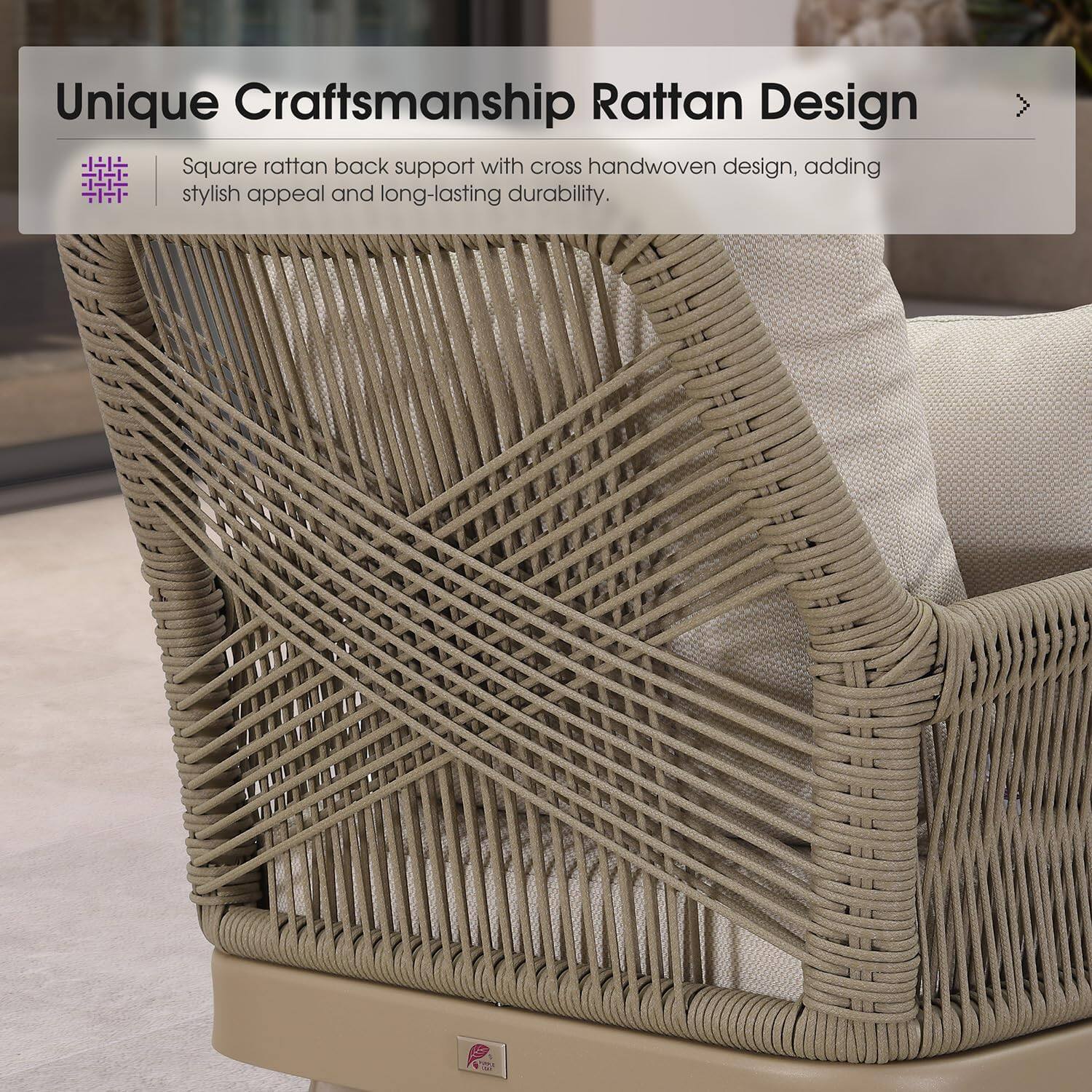 Unique Craftsmanship Rattan Design

Square rattan back support with cross handwoven design, adding stylish appeal and long-lasting durability.