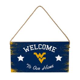 Evergreen Enterprises - West Virginia Mountaineers 6" x 11" Welcome Home Wood Wall Sign with Rope Hanger - Multicolor