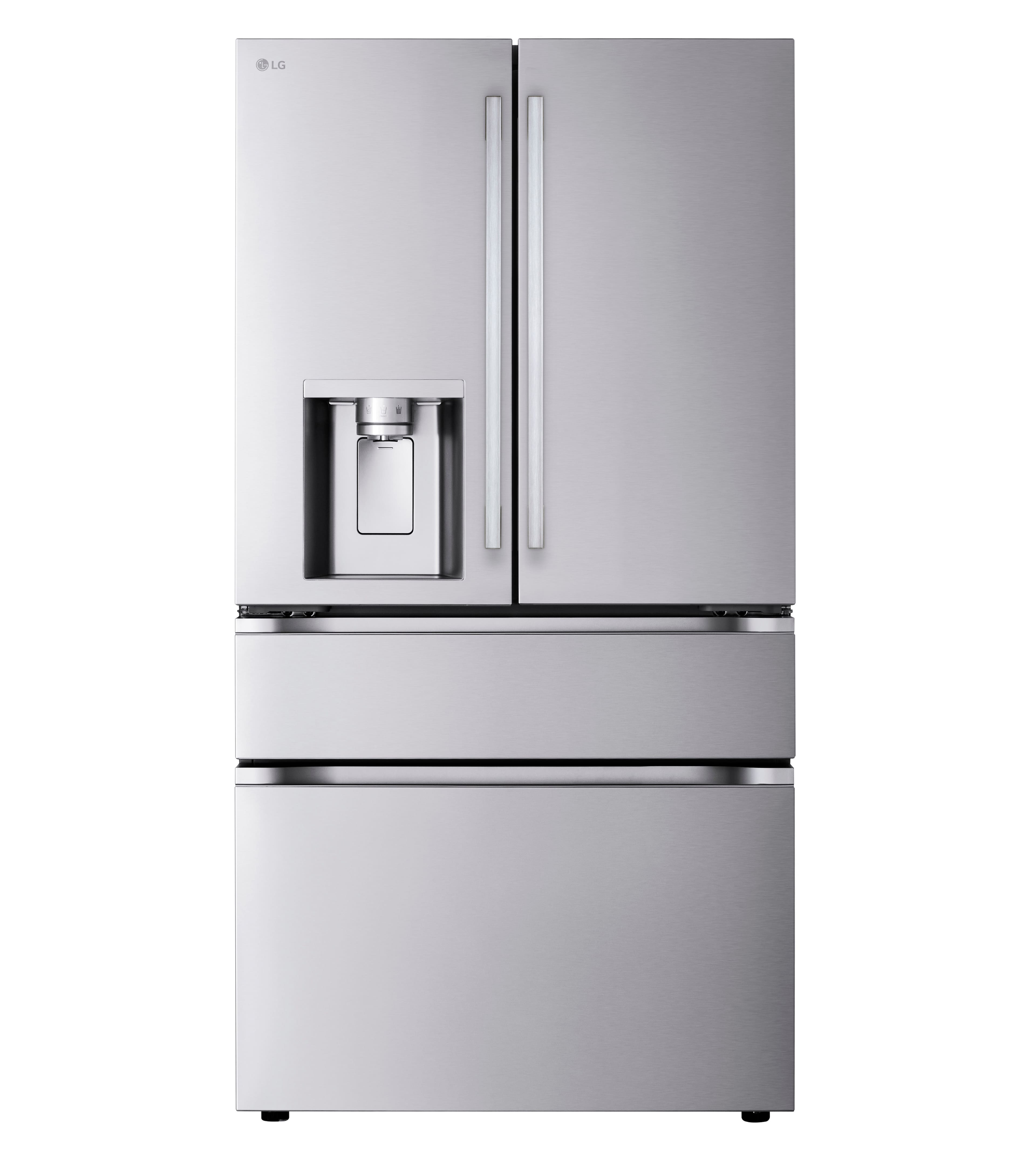 LG - 36-in Wide Standard-Depth MAX 28.6 Cu. Ft. 4-Door French Door Smart Refrigerator with Full Convert Drawer - Stainless Steel