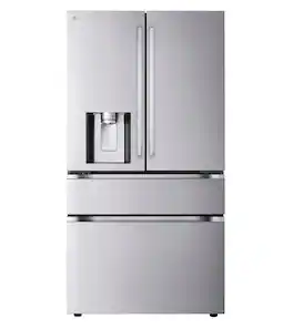 LG - 36-in Wide Standard-Depth MAX 28.6 Cu. Ft. 4-Door French Door Smart Refrigerator with Full Convert Drawer - Stainless Steel