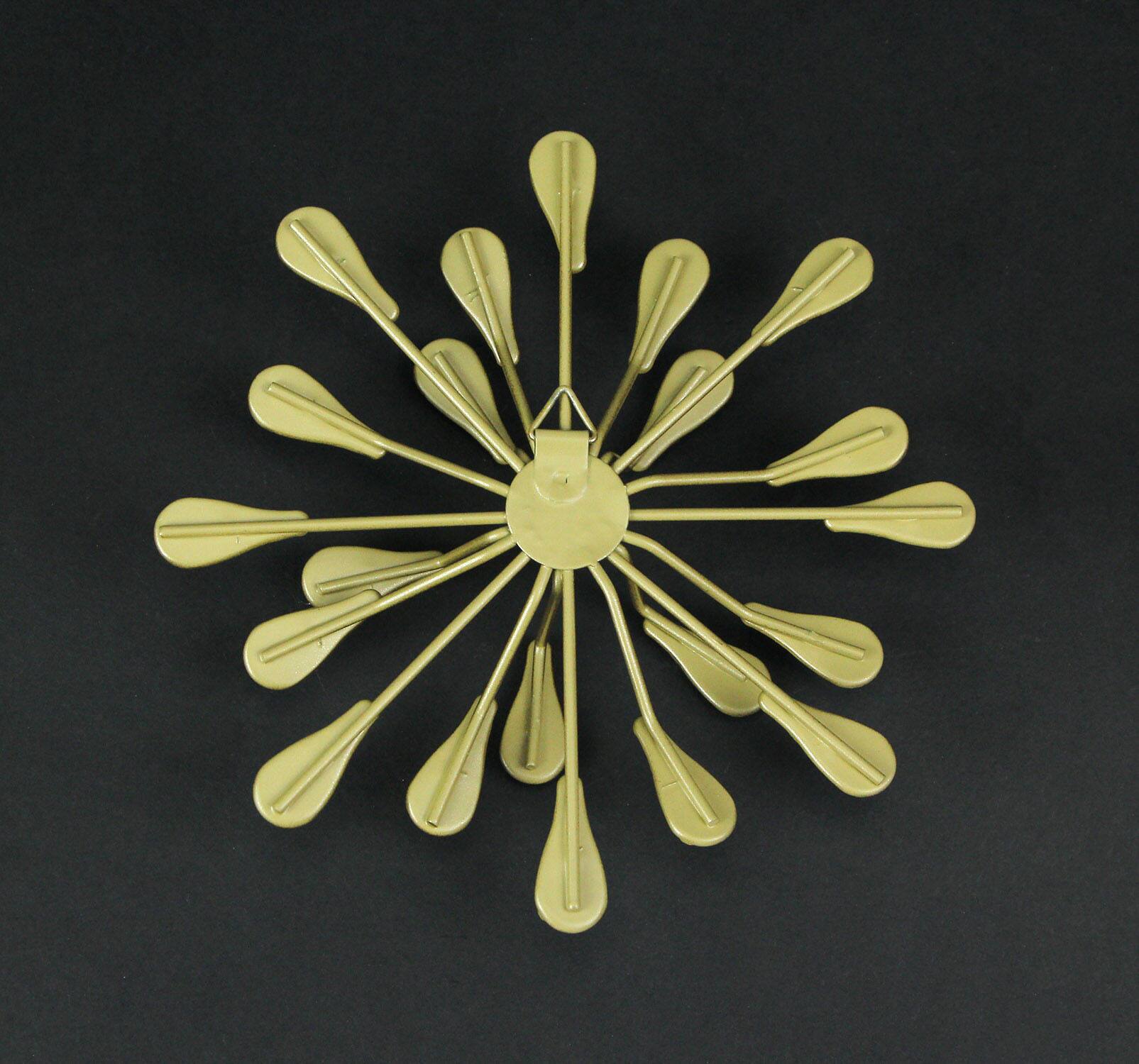 Alt View 7. Zeckos - Set of 3 Gold Tone Teardrop Starburst Rhinestone Jeweled Metal Wall Art Hangings - Gold.