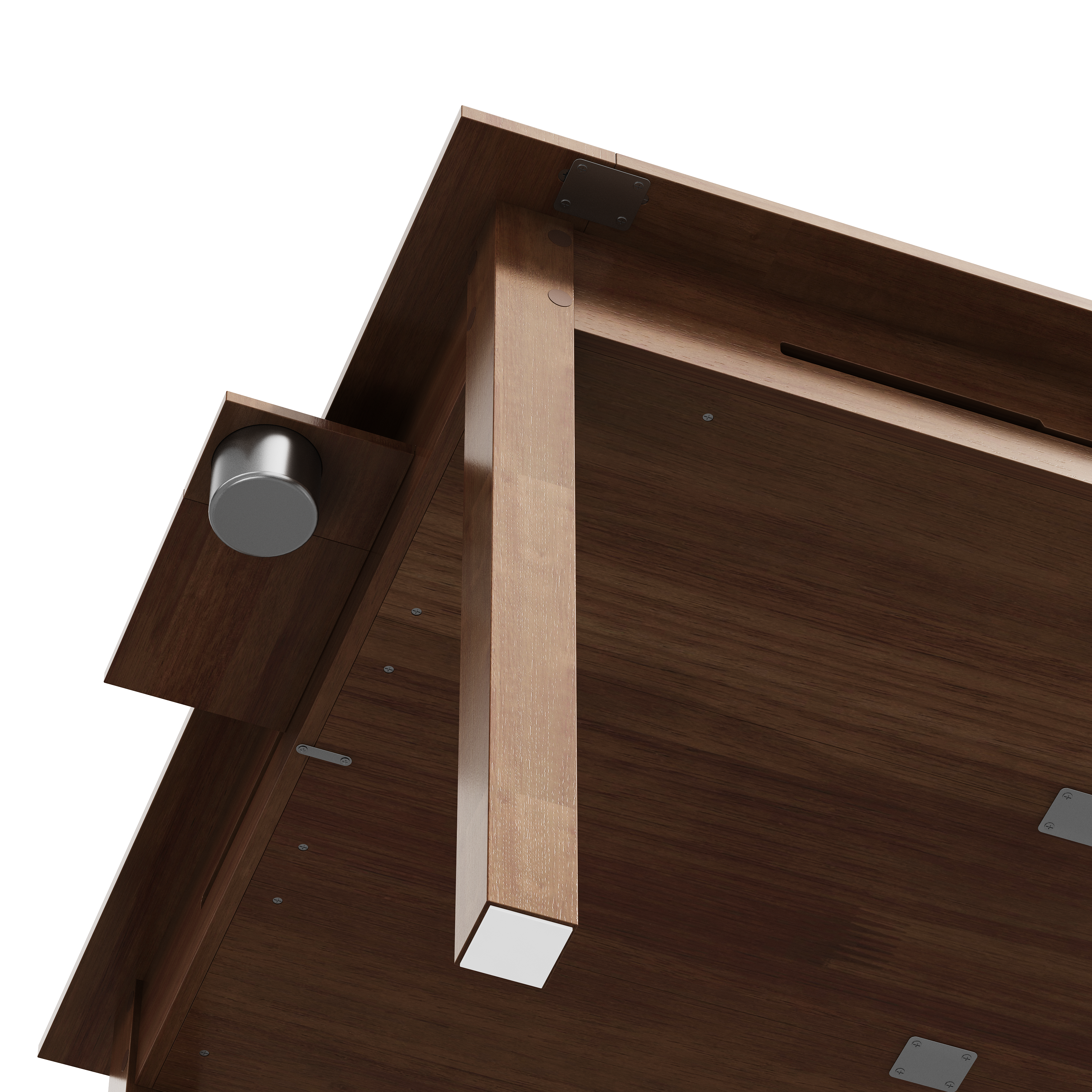 Alt View 7. Famapy - 78.7"Solid Rubberwood Board Game Dining Table,2-in-1 Gaming Table with Slatted Storage Trays&Cup Holders Walnut Finish - Teak Brown.