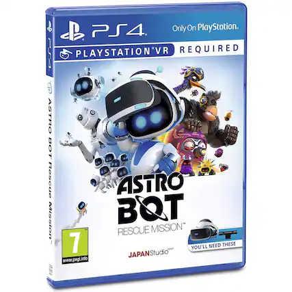 9 PS4. Only On PlayStation. PLAYSTATION VR REQUIRED ASTRO BOT Rescue Mission RESCUE MISSION™ JAPAN Studio www.pegi.info OS 2
YOU'LL NEED THESE - E10+ (Everyone 10+)