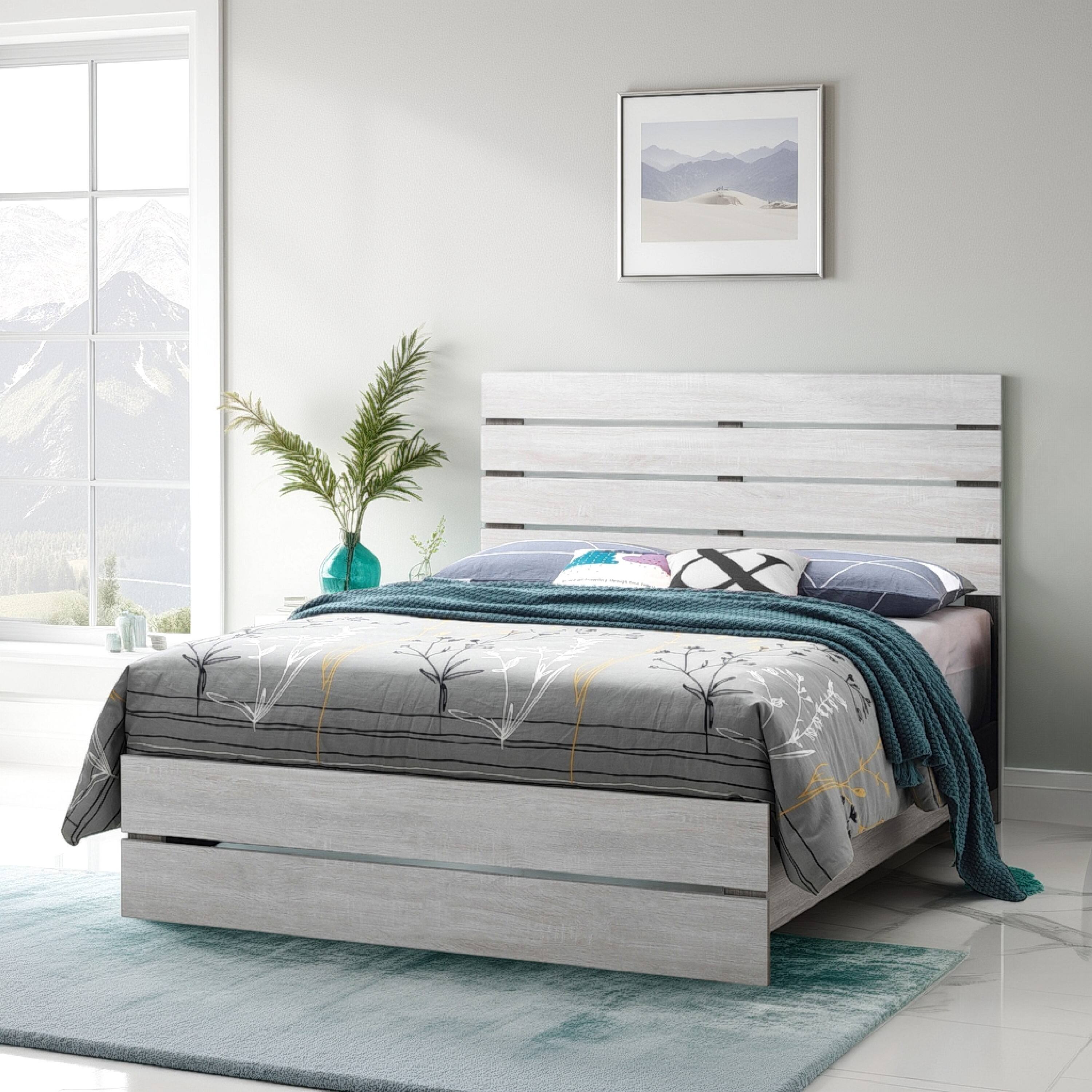 Alt View 5. Manhattan Lane - Eastern King Bed with Panel Headboard and Footboard - White.