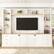Angle. APRILSOUL - 102.3in W 4-Piece Entertainment Center Wall Unit with Adjustable Shelves Bookshelves for TVs Up to 75in 6 Drawers White - White.
