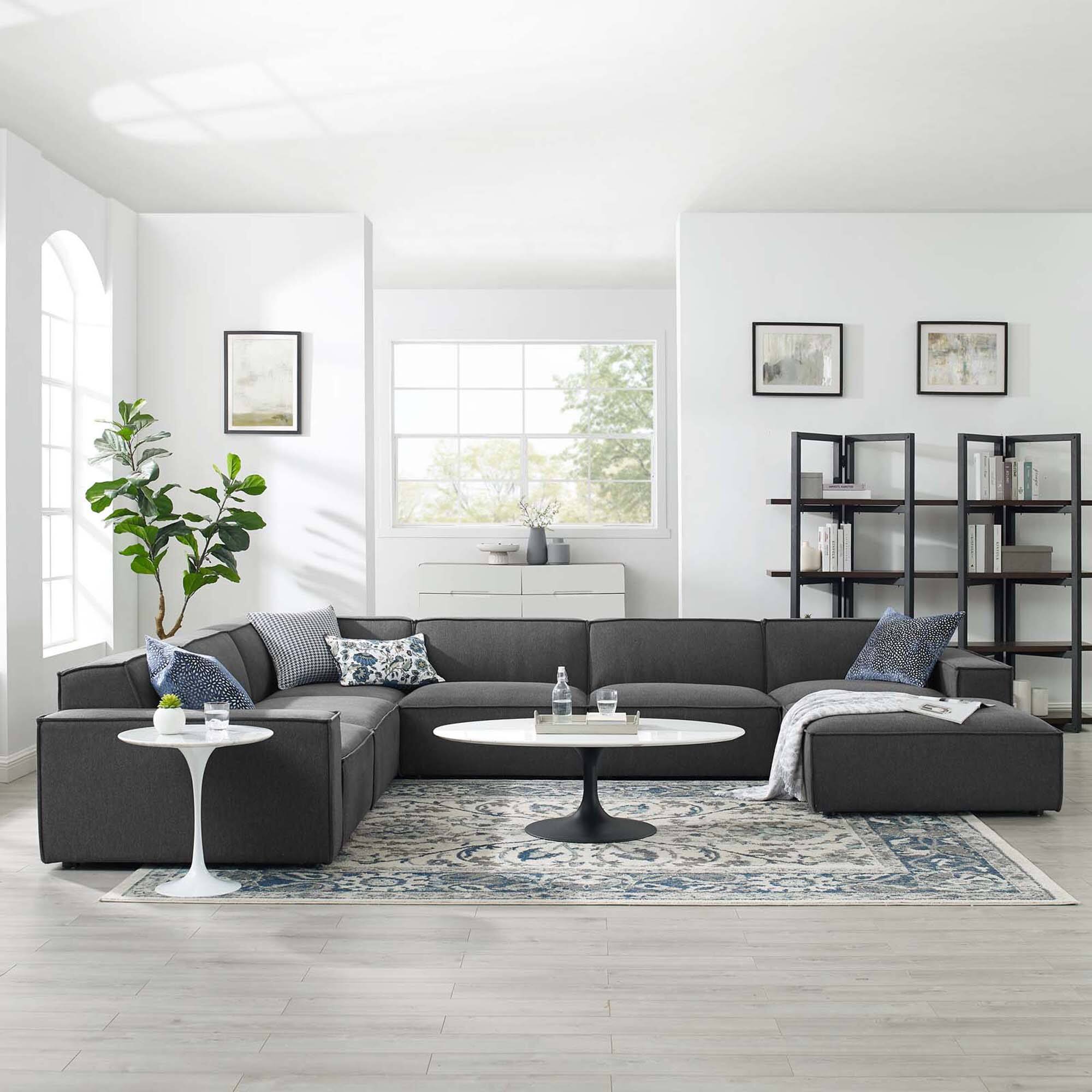 Alt View 9. Modway - Restore 7-Piece Sectional Sofa by Modway - Brown.