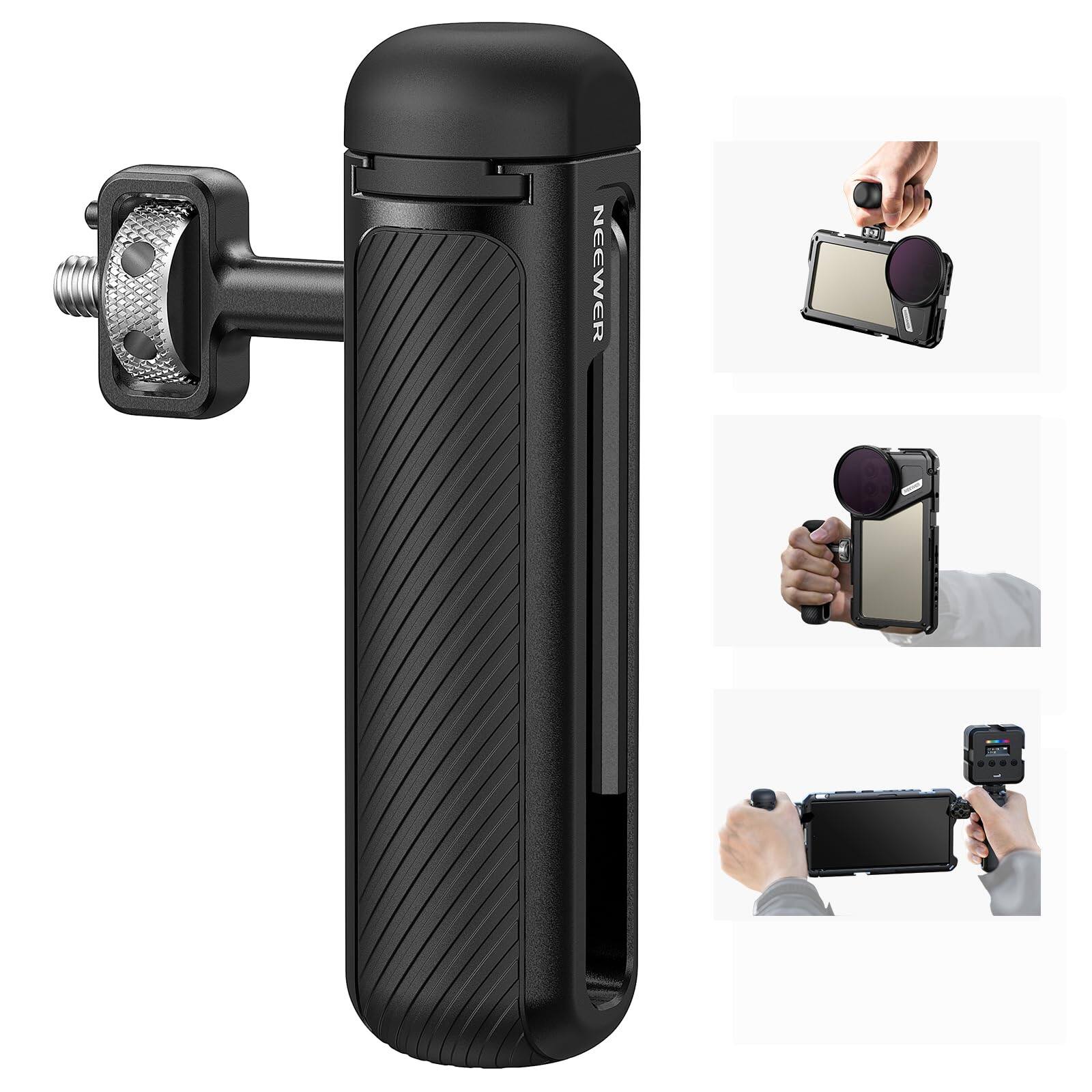 Front. Neewer - 360° Handle for NEEWER Cage, Cold Shoe - black.