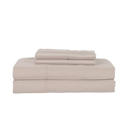 Front. Castle Hill London - Castle Hill London 410 Thread Count Cotton Sateen Sheet Set Deep Pocket - Queen, Ash - Ash.