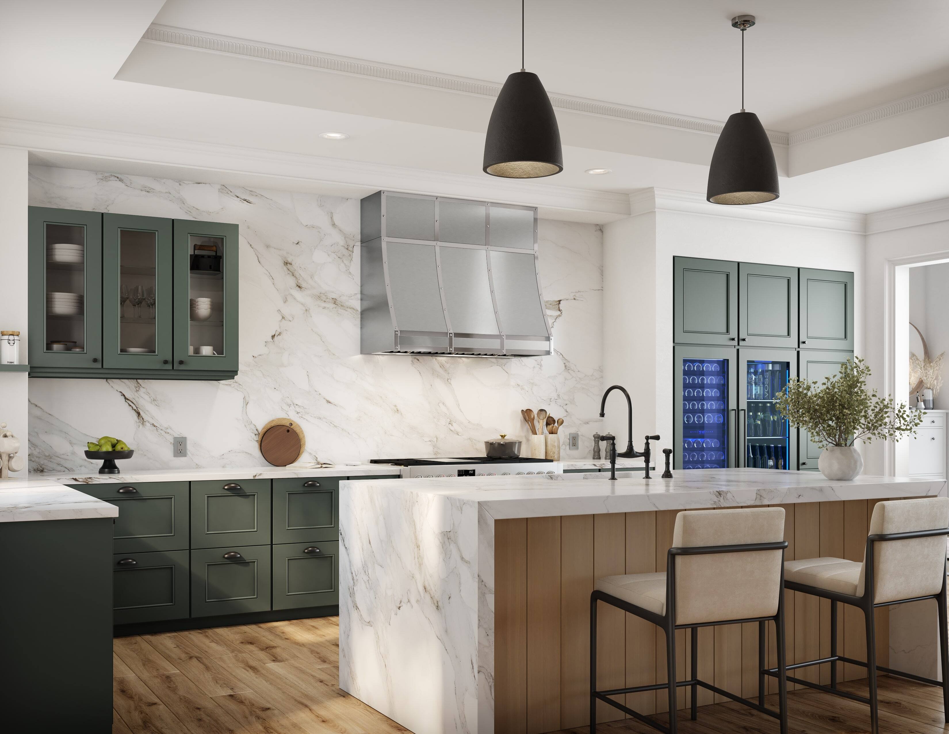 Back. Zephyr - Forte 48 in. Convertible Wall Mount Custom Range Hood - Stainless Steel.