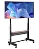Front. VEVOR - Rolling TV Stand, Mobile TV Cart for 55-100 Inch Screens, Height Adjustable Portable Monitor Stand with Tray - Black.