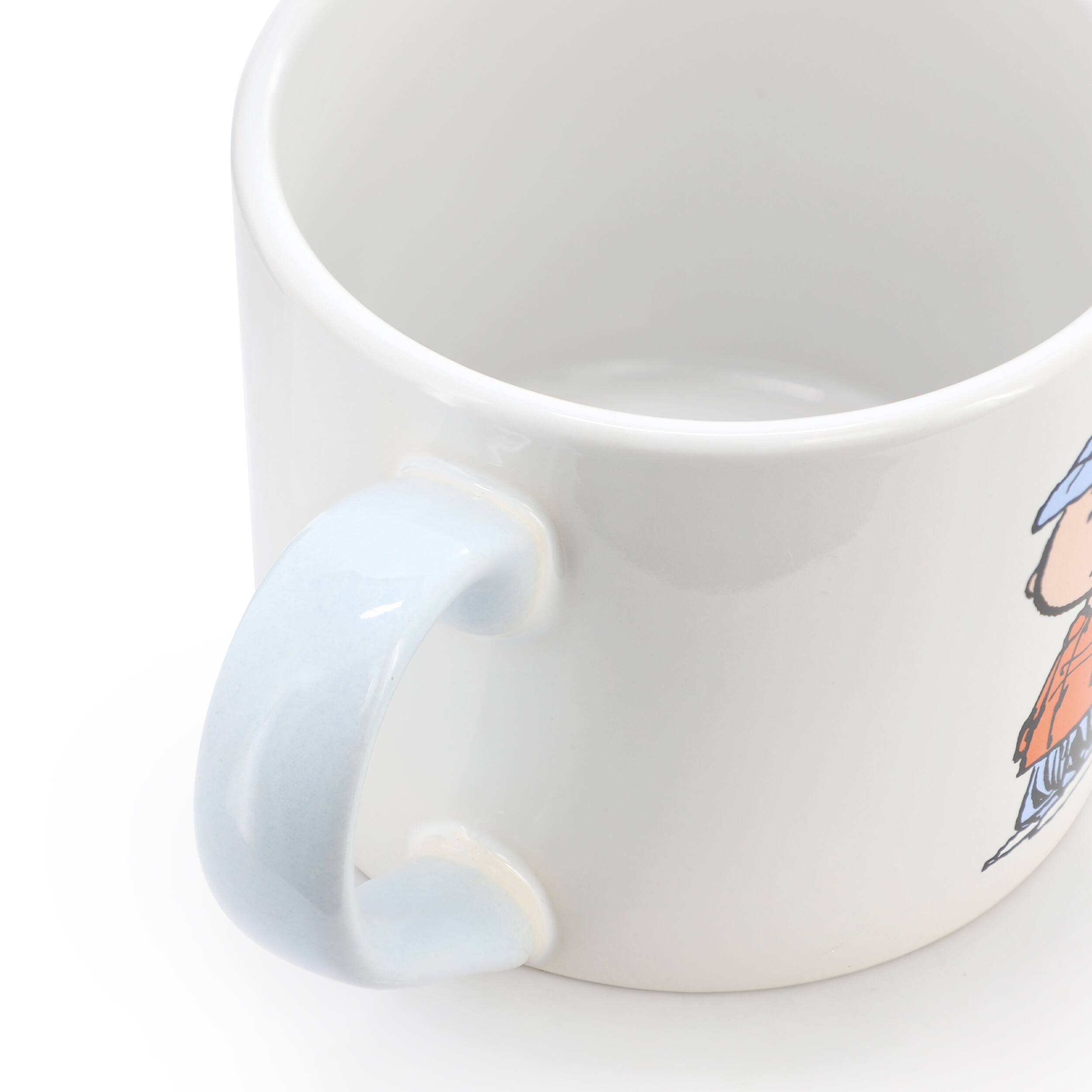 Left. Peanuts - Peanuts All Bundled Up 4 Piece 19 Ounce Stackable Stoneware Mug Set in Light Blue - Light Blue.