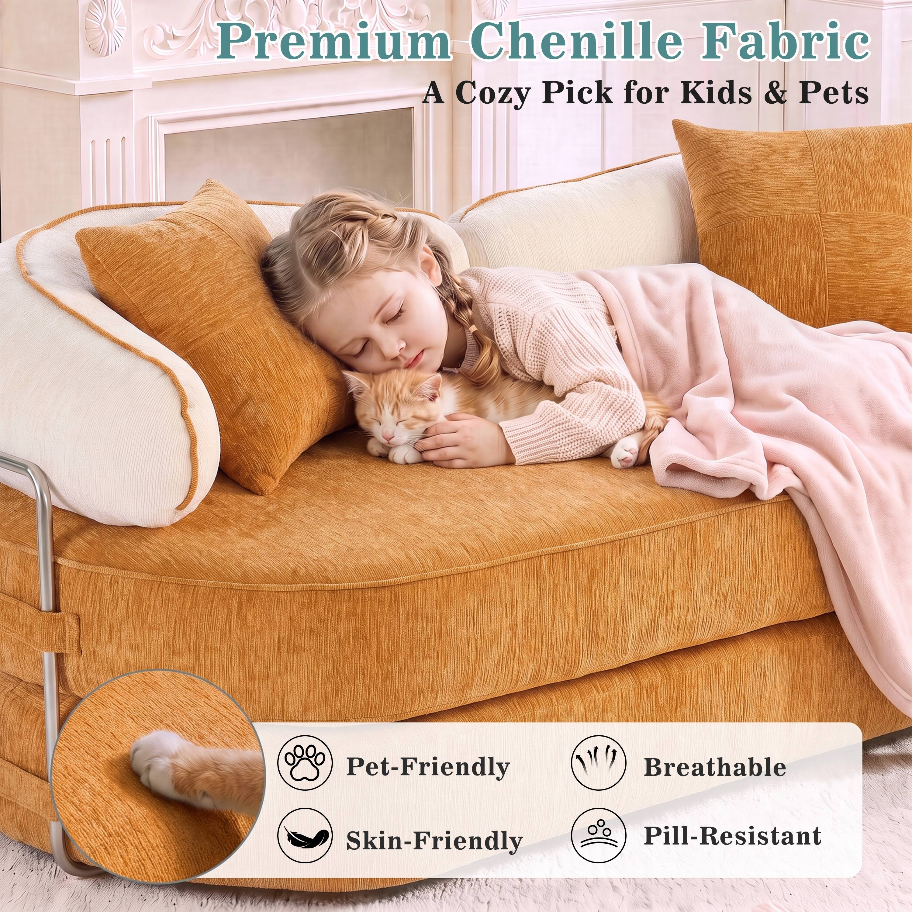 Premium Chenille Fabric  
A Cozy Pick for Kids & Pets  

Pet-Friendly  
Breathable  
Skin-Friendly  
Pill-Resistant