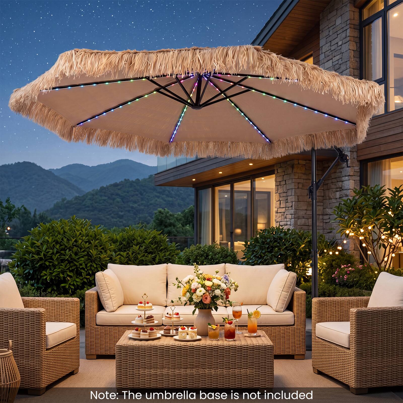 Note: The umbrella base is not included