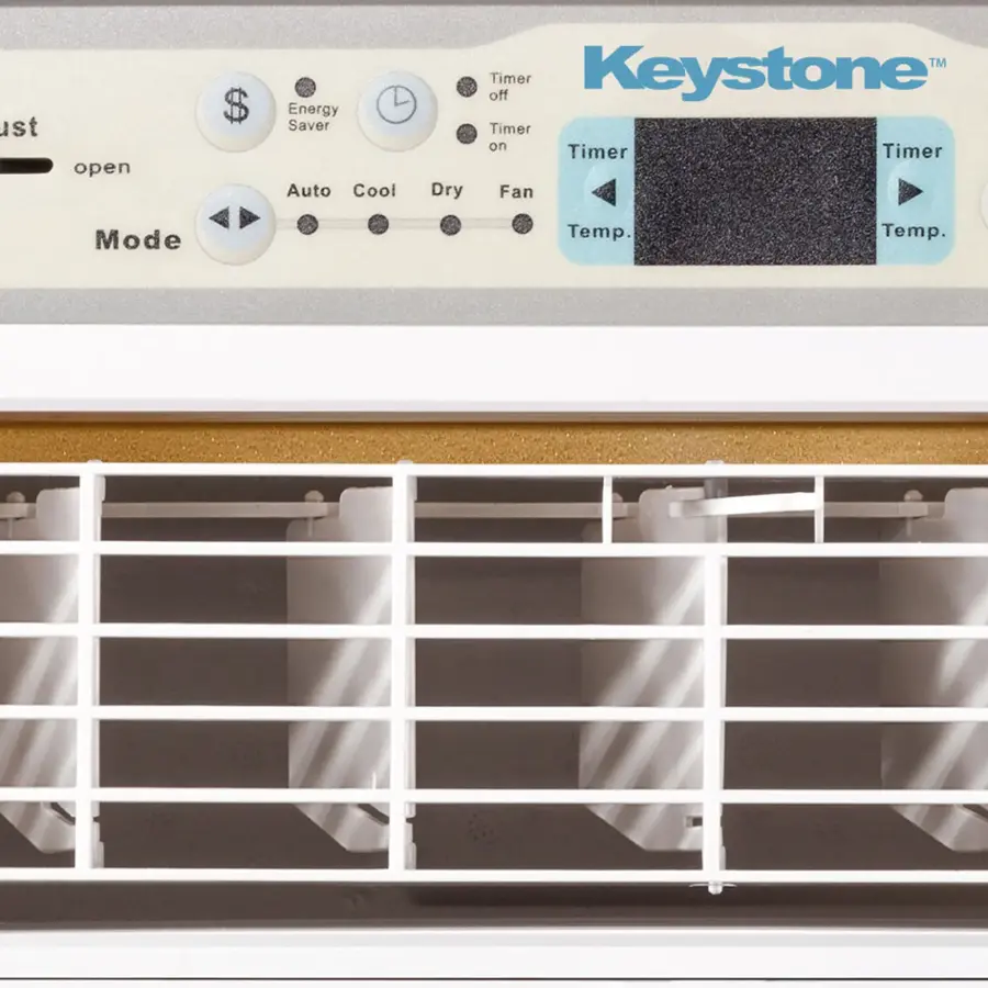 The text on the image can be grouped and corrected as follows:

1. "ust open" - "Just open"
2. "$ Energy Saver" - "Energy Saver"
3. "Auto Cool Dry" - "Auto Cool Dry"
4. "TM off" - "Timer off"
5. "Timer" - "Timer"
6. "Keystone" - "Keystone"
7. "Timer on" - "Timer on"
8. "Fan Mode" - "Fan Mode"
9. "Temp." - "Temp."
10. "Temp." - "Temp."