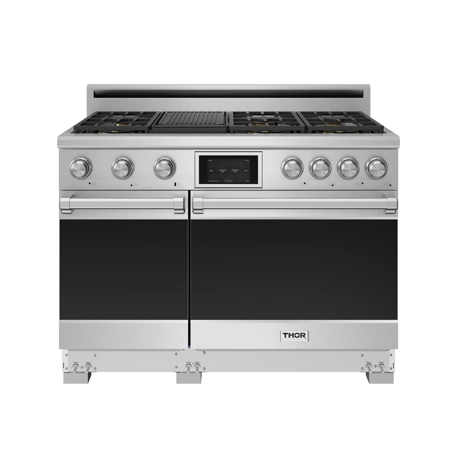 Alt View 7. Thor Kitchen - 7.6 Cu Ft. Freestanding Double Oven Dual Fuel Gas Range with 7 Burners - Stainless Steel.