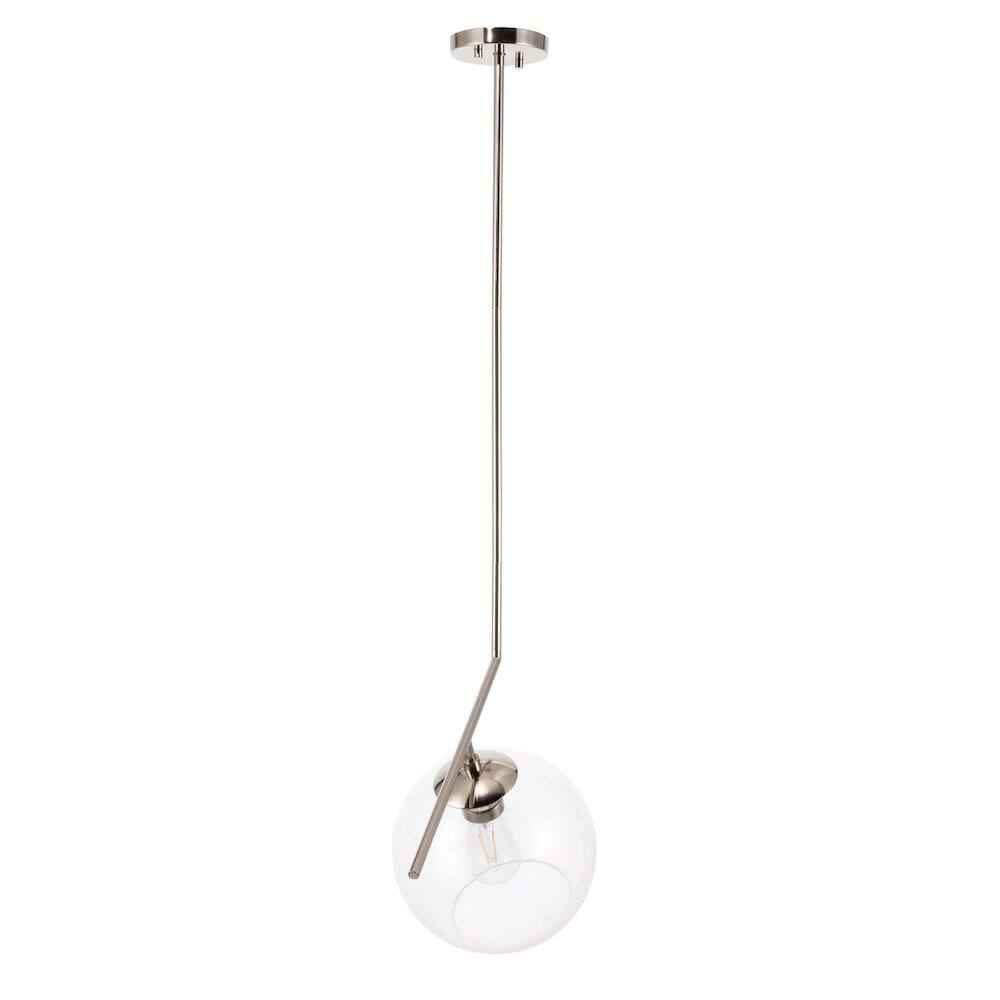 Alt View 2. Living District - Ryland 1 Light Chrome And Clear Glass Pendant - Chrome And Clear Glass.