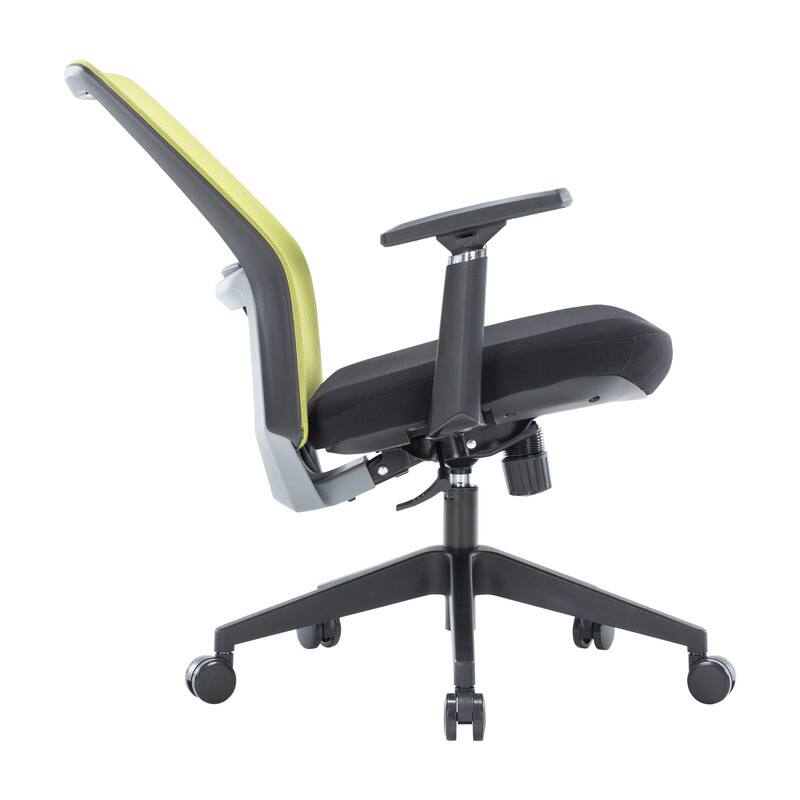 Alt View 7. LeisureMod - Ingram Mesh Office Desk Chair with Lumbar Support, Adjustable Arms & Swivel - Green.
