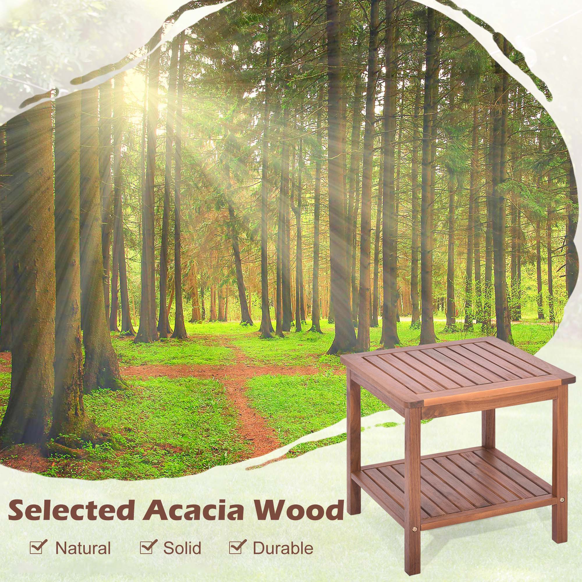 Selected Acacia Wood  
Natural  
Solid  
Durable