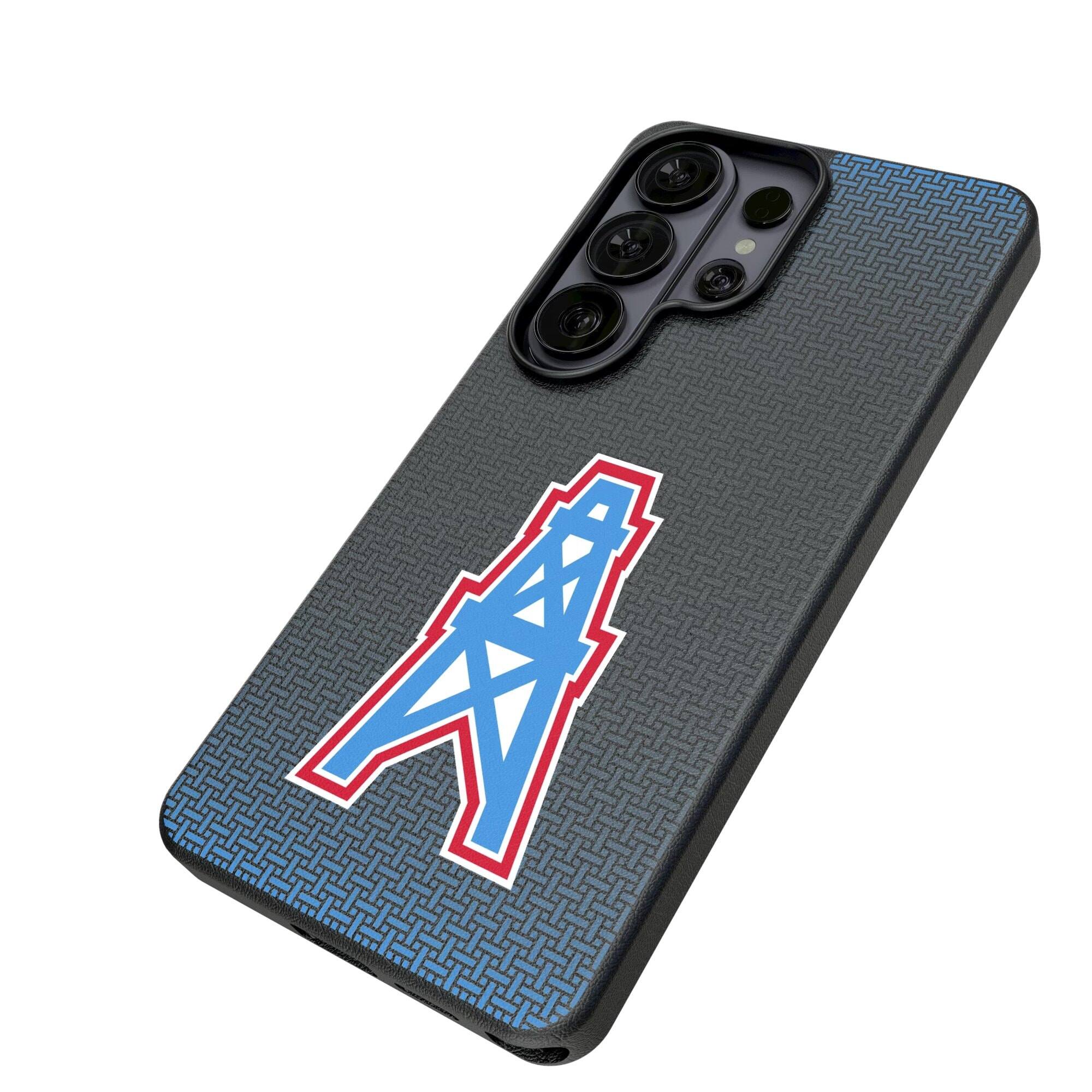 Alt View 1. Keyscaper - Houston Oilers Historic Collection 1980-1996 Galaxy Magnetic Bump Case - S25 Ultra - Black.