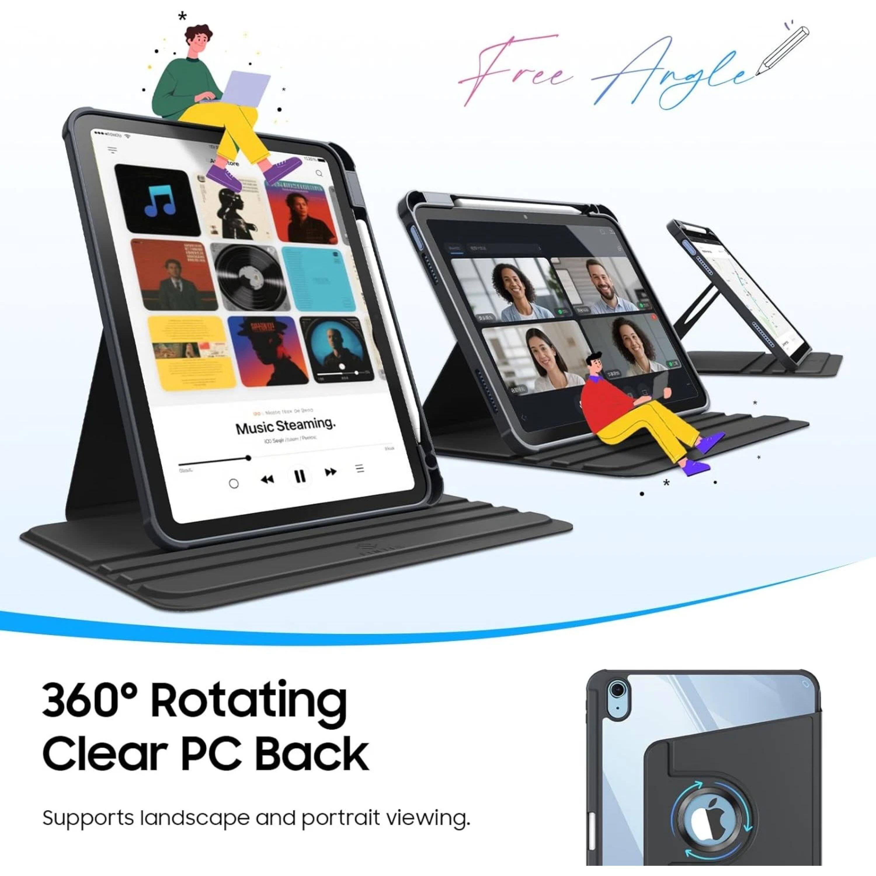 Free Angle - Music Streaming.  
360° Rotating Clear PC Back Supports landscape and portrait viewing.