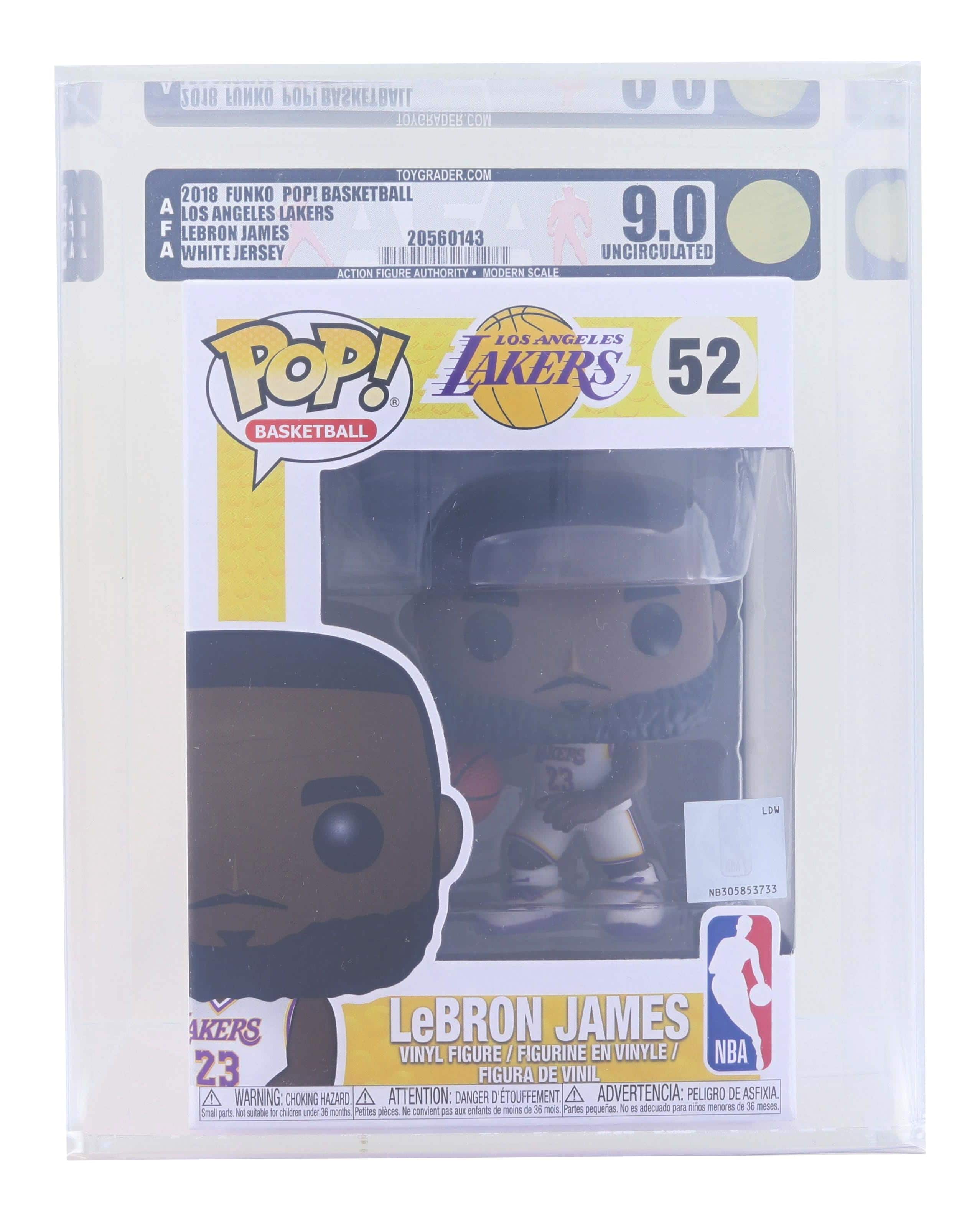 Topps - LA Lakers NBA Funko POP | Lebron Jersey | Graded AFA 9 - White