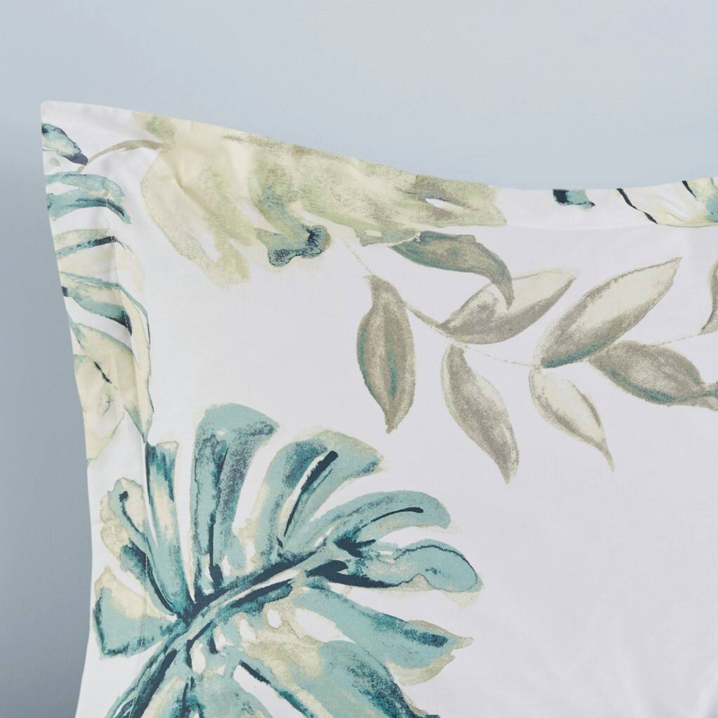 Alt View 2. Gracie Mills - Gracie Mills Cordell Tropical Paradise Cotton 6-Piece Comforter Set - White/Blue.