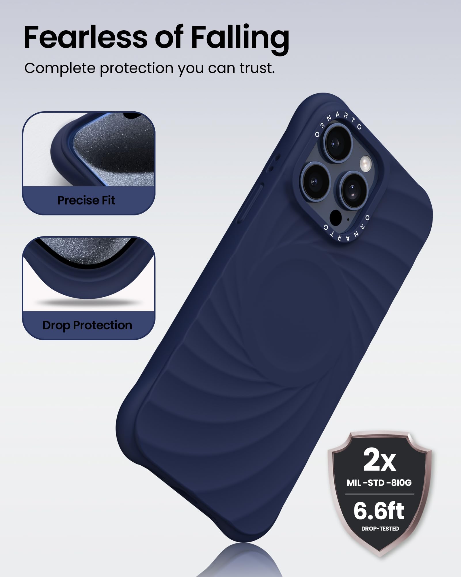 Fearless of Falling Complete protection you can trust. DANADTO Precise Fit OREENEO Drop Protection 2x MIL-STD-810G 6.6ft DROP-TESTED