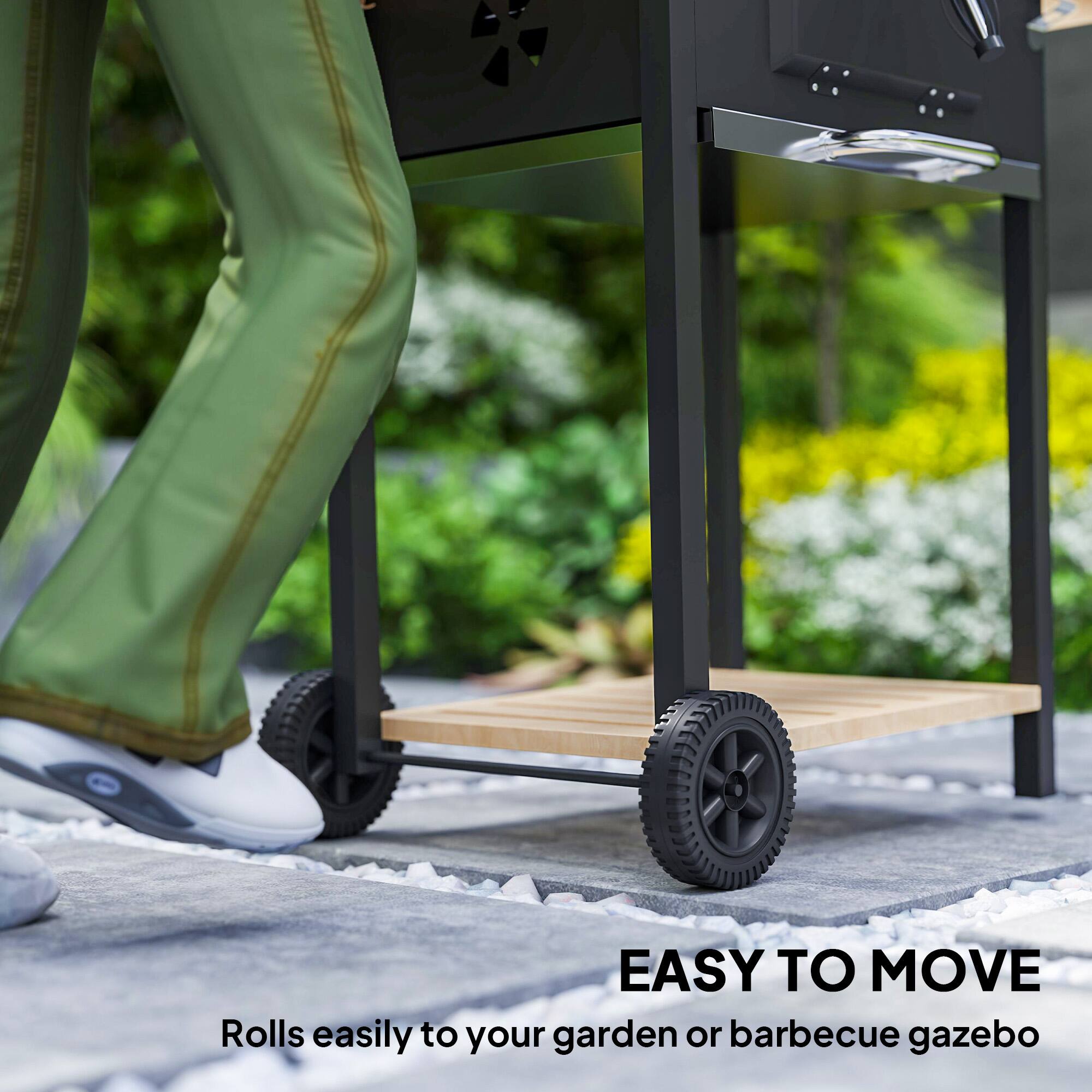 EASY TO MOVE  
Rolls easily to your garden or barbecue gazebo