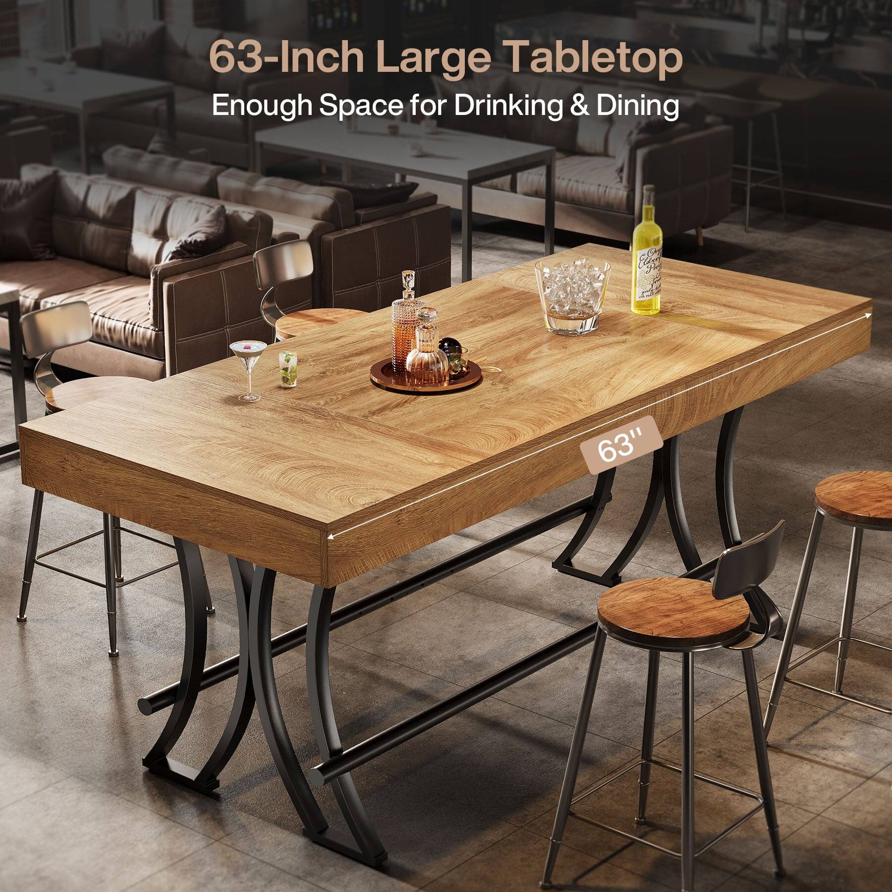 63-Inch Large Tabletop Enough Space for Drinking & Dining