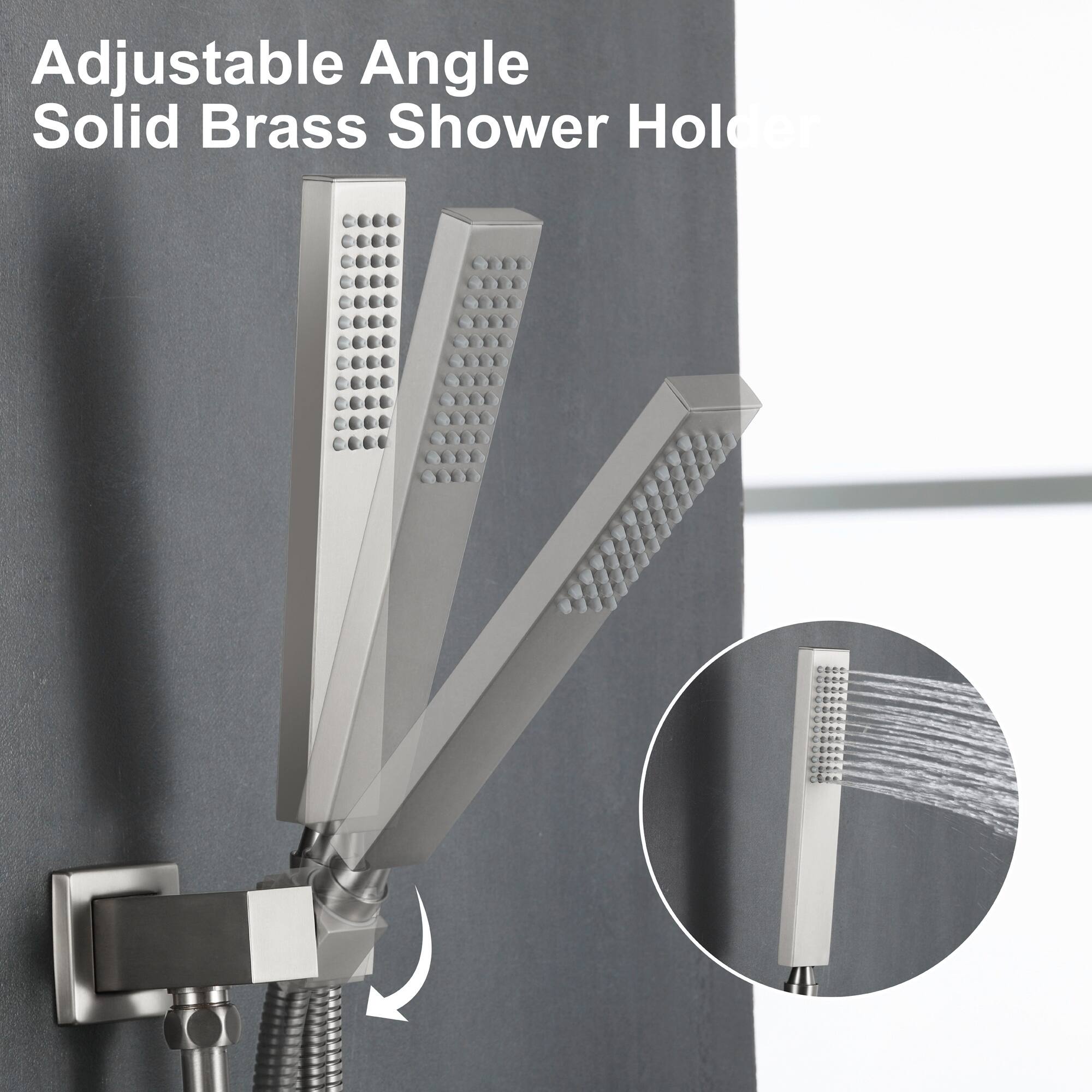 Adjustable Angle Solid Brass Shower Holder