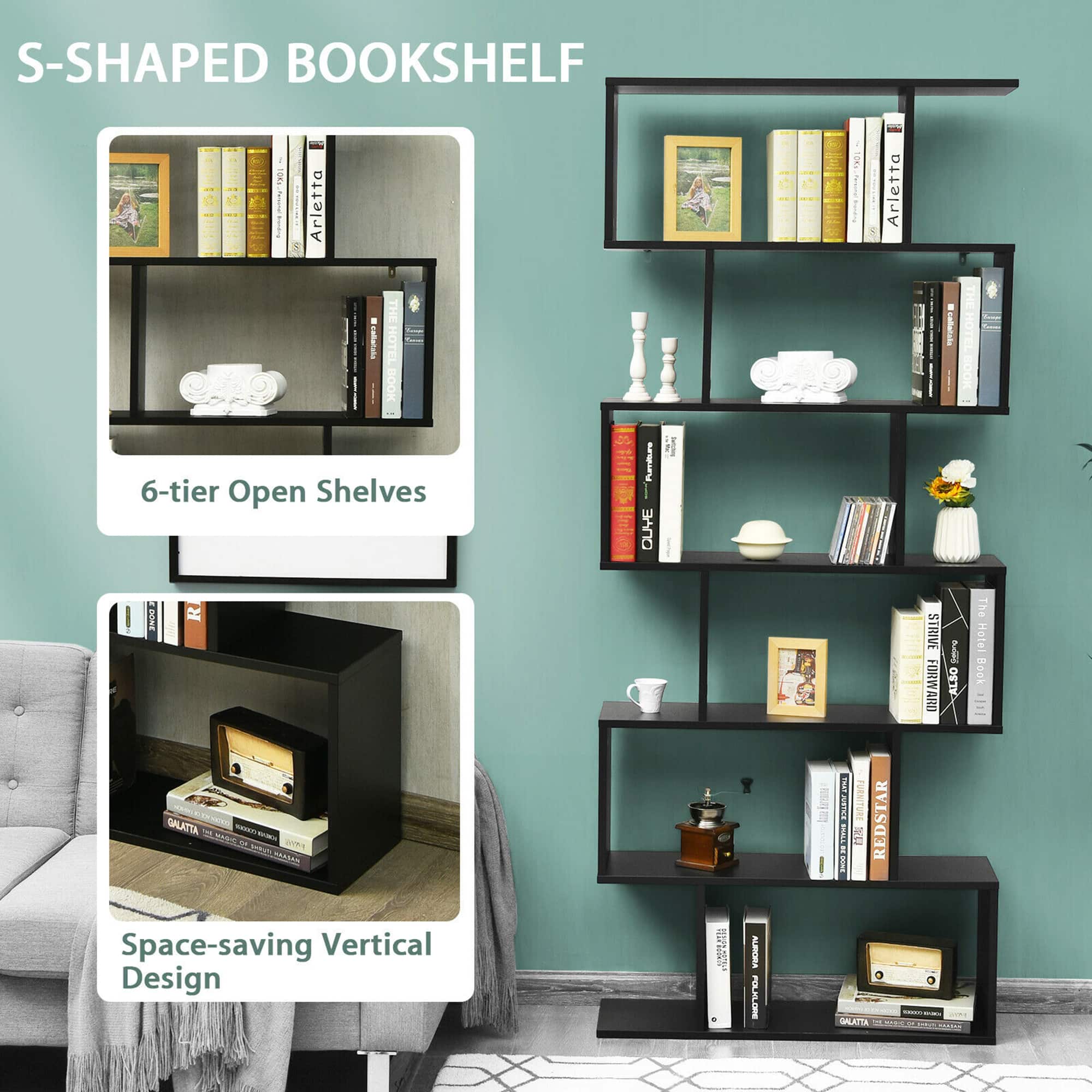 S-SHAPED BOOKSHELF - i ! I Arletta ! nE - Arletta Ar I i THE BOOK . I 6-tier Open Shelves 0 Purraore I CUYE i I P R STRIVE FORWARD I ALSO The Hotel Rook GALATZA COTENN A - - PR - - MCAL Sea a M FURNITURE 1 REDSTAR Space-saving Vertical Design ! ALERIMA P1 SRLATTA