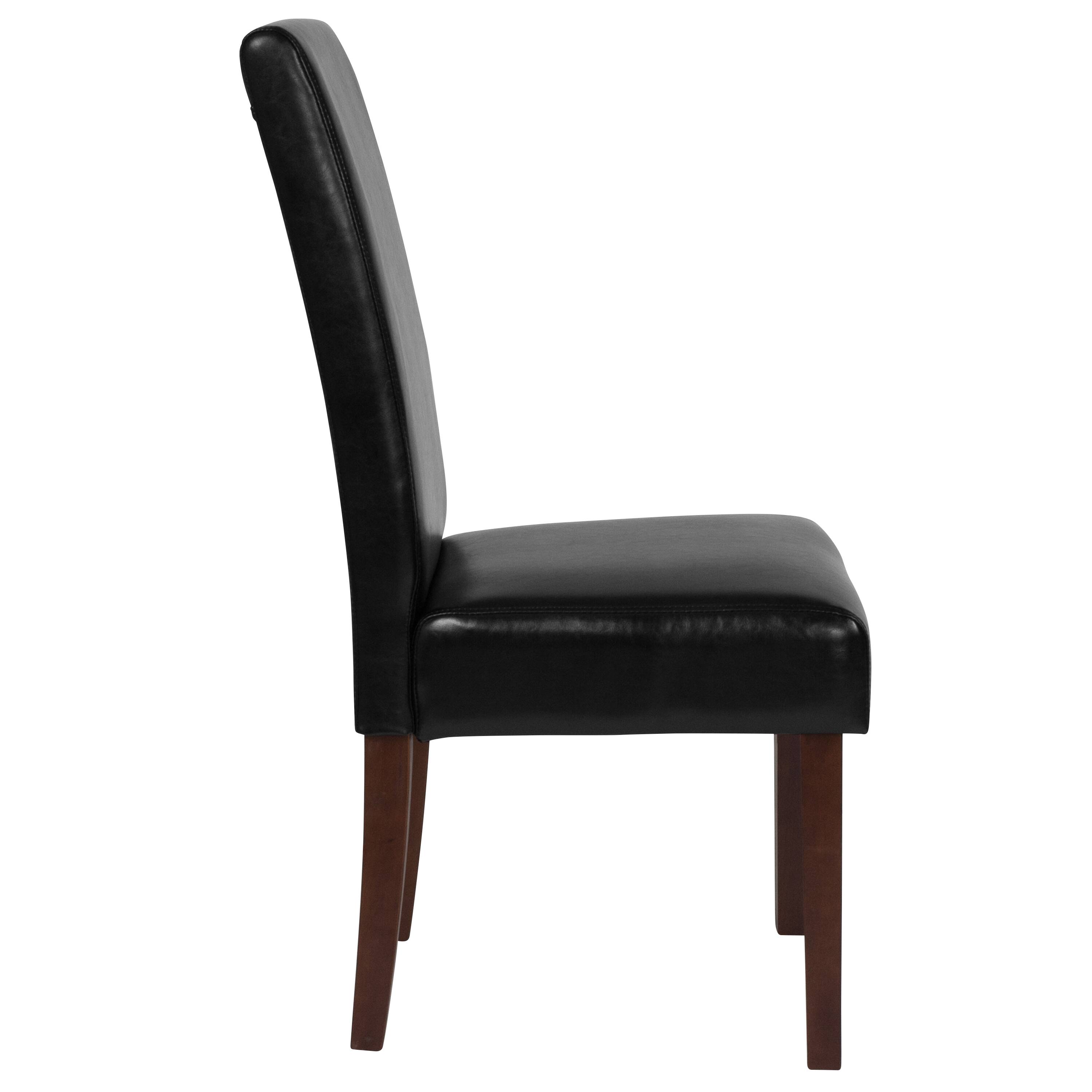 Alt View 7. Emma + Oliver - Mid-Century Parsons Chair and Hardwood Frame for Kitchen, Dining Room & More - Black Faux Leather.