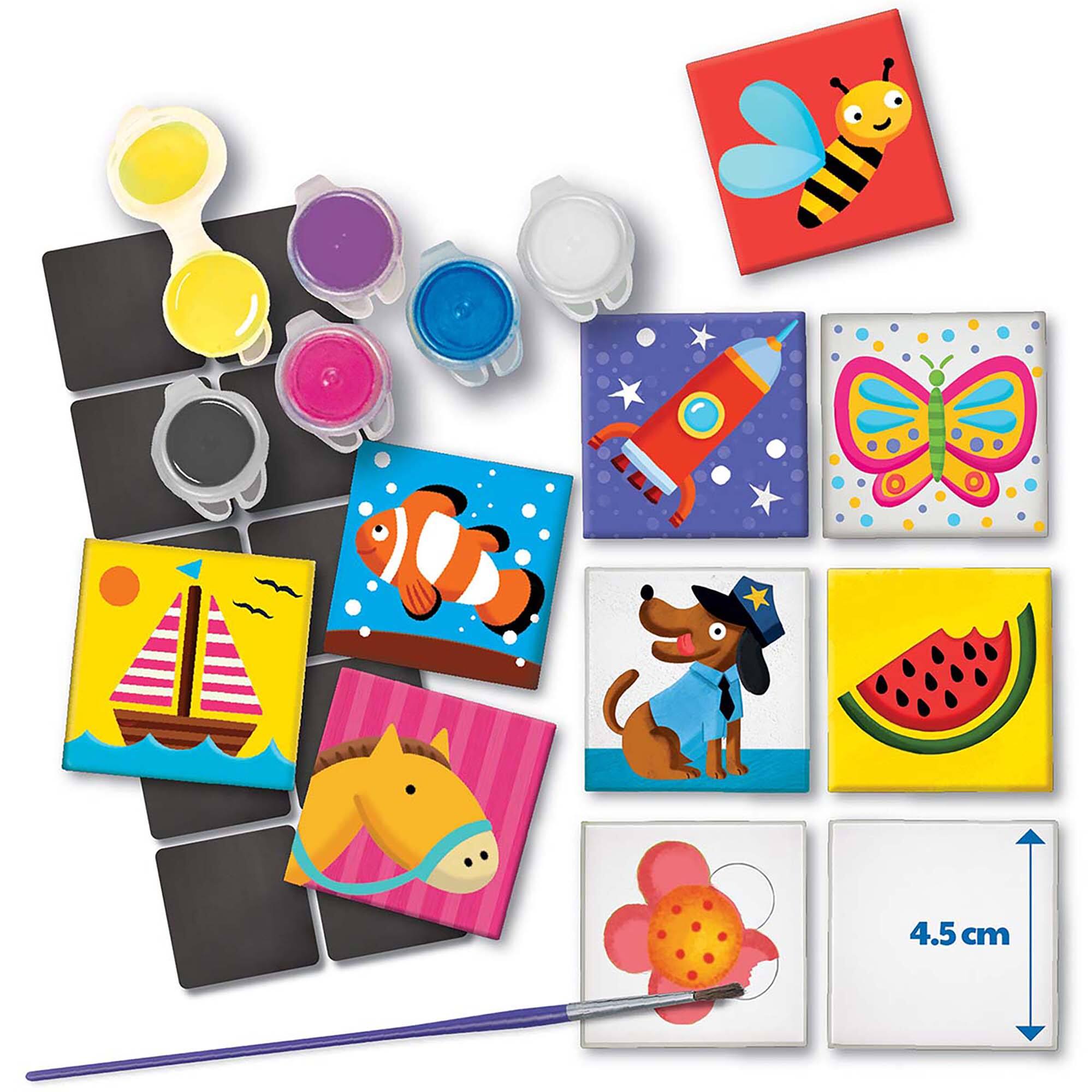 Back. 4M - 4M: Magnetic Mini Tile Art - DIY 12 Fridge Magnets Kit, Arts & Craft Set.