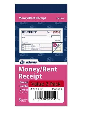 Money/Rent Receipt DC2501

RECEIPT No. 123453

$ DOLLARS

PART

Money/Rent Receipt

50 carb Value 3 Pack

2 3/4" x 5 3/8" (7 x 13.7 cm)

DC2501-3

87958 02501