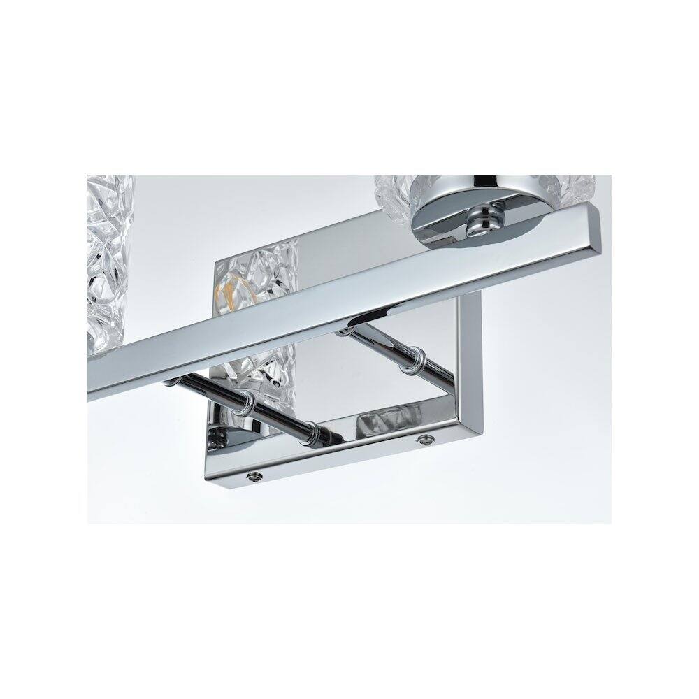 Alt View 1. Living District - Cassie 14 inch Wall Sconce in Chrome - Chrome And Clear.