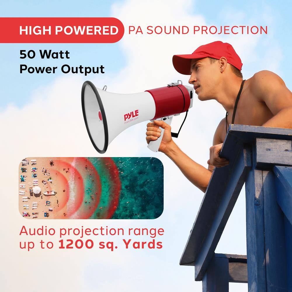 HIGH POWERED PA SOUND PROJECTION

50 Watt Power Output

Audio projection range up to 1200 sq. Yards