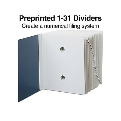 Preprinted 1-31 Dividers  
Create a numerical filing system