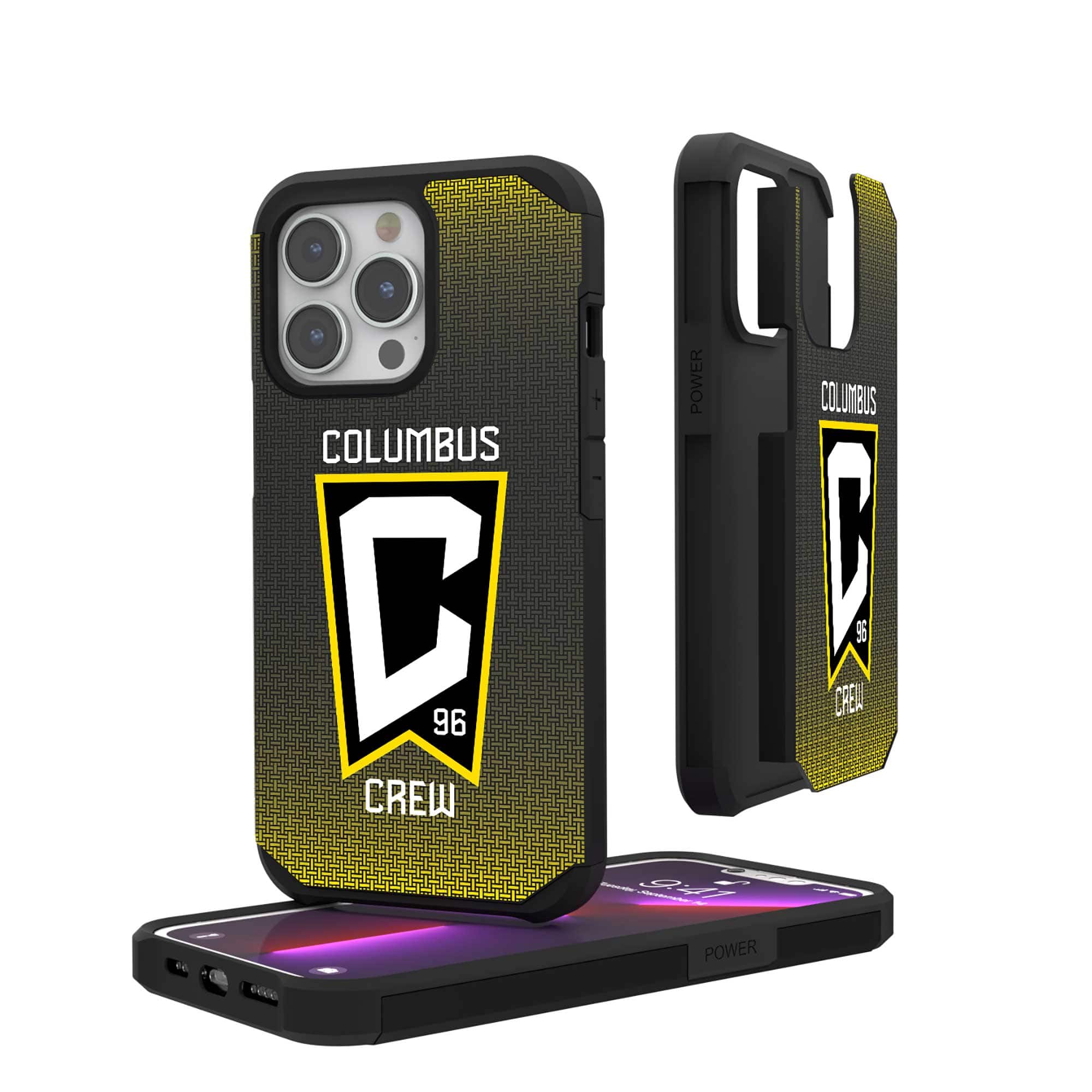 Keyscaper - MLS - Columbus Crew Linen Logo iPhone Rugged Case - 15 Pro Max - Black