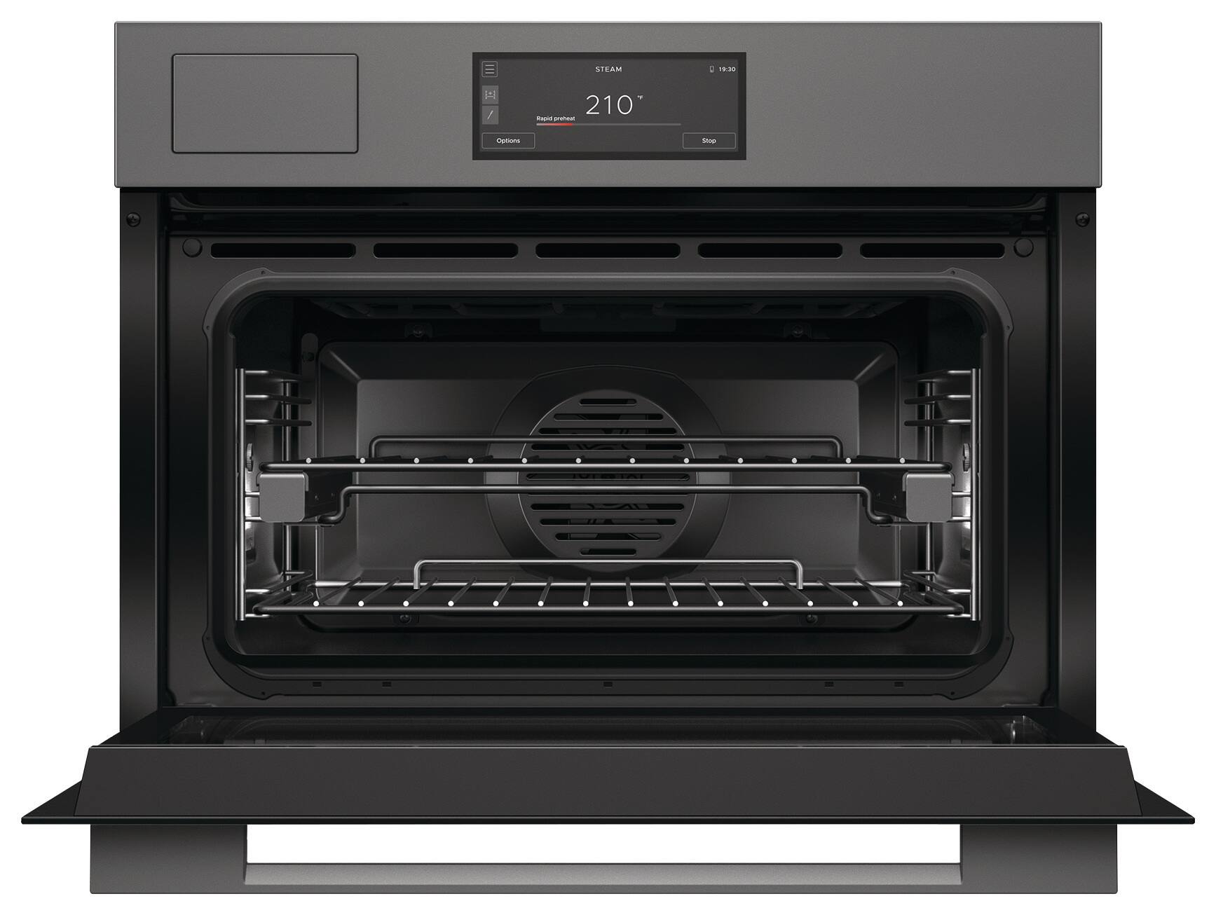 STEAM  
10:30  
210°  
Rapid preheat  
Options  
Stop