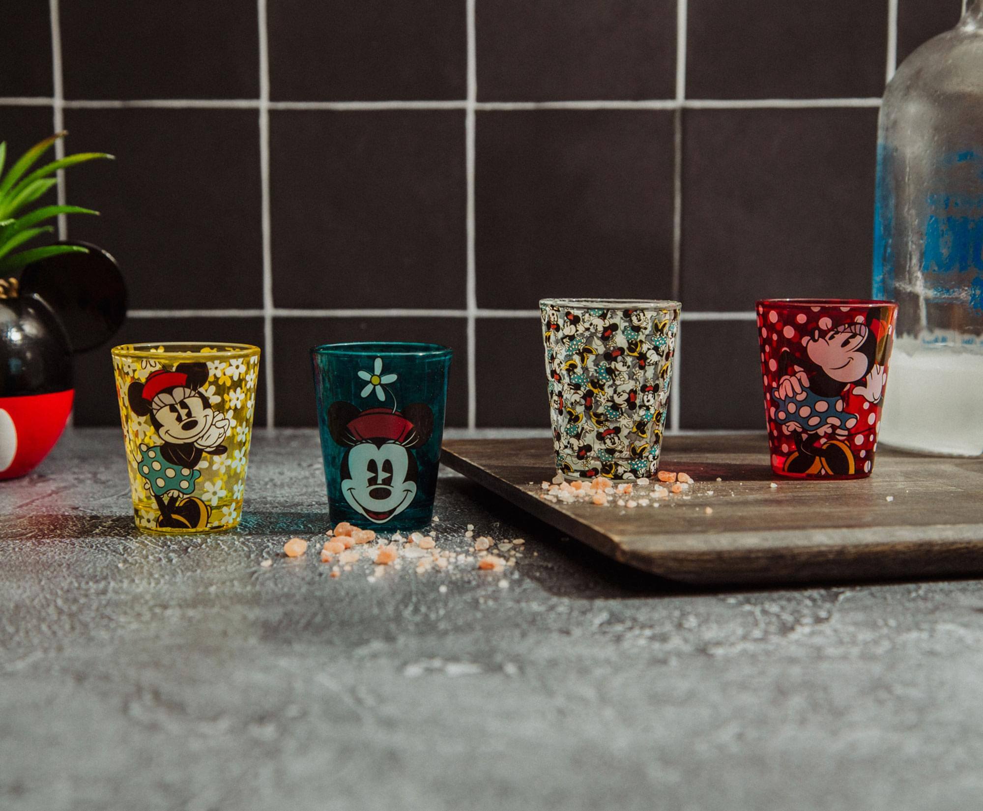 Alt View 10. Disney - Disney Vintage Minnie Mouse 2-Ounce Mini Shot Glasses | Set of 4 - Red.