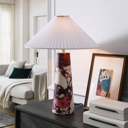 Nera Marble Table Lamp by Modway - Red