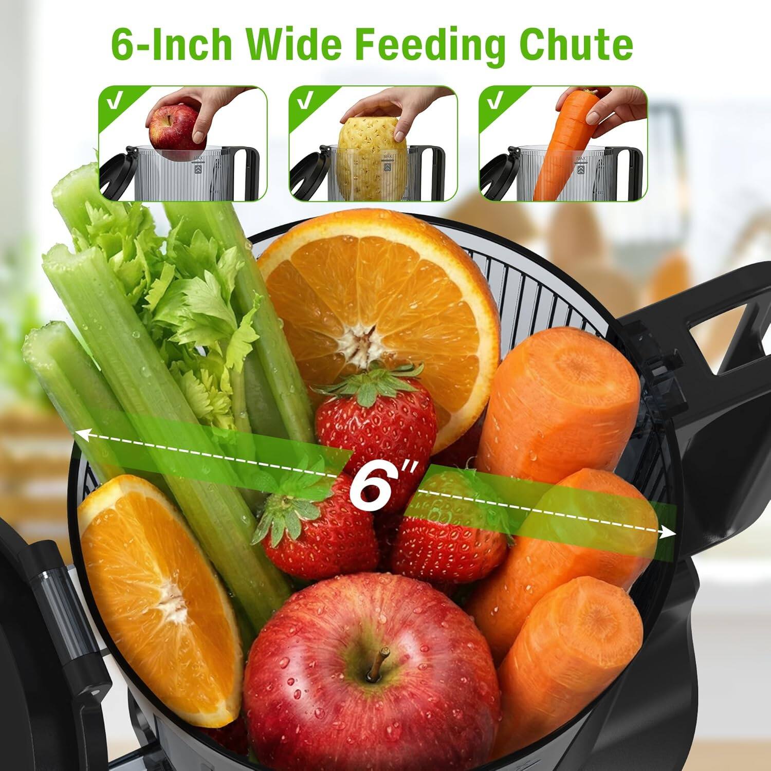 6-Inch Wide Feeding Chute
