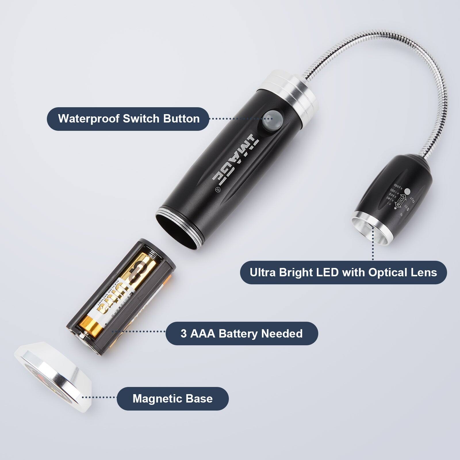 Alt View 5. IMAGE - 2 Pack LED BBQ Grill Lights - Black.