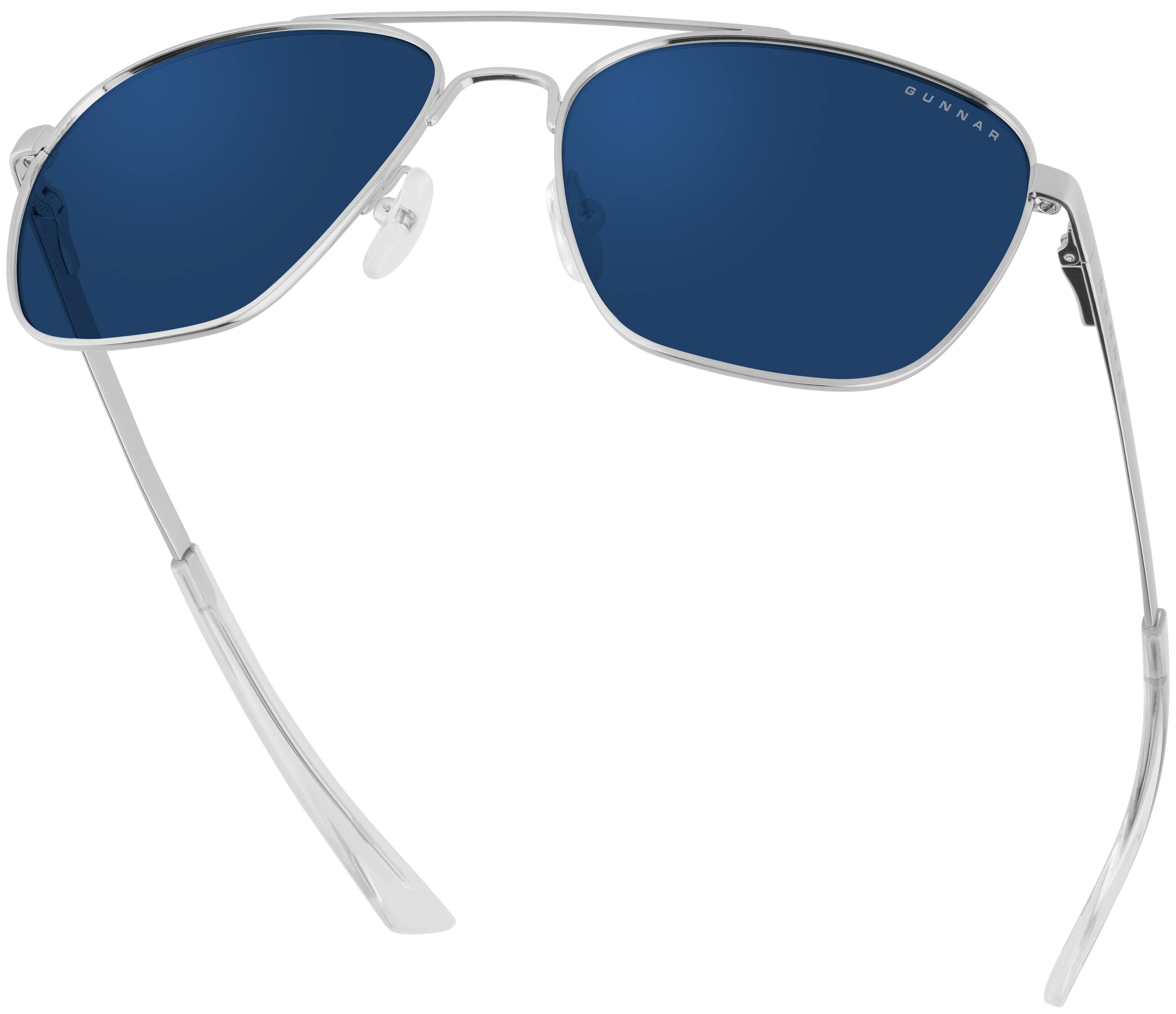 Back. GUNNAR - Mustang Computer Glasses with Blue Light Reduction, Sun Lenses - Chrome.